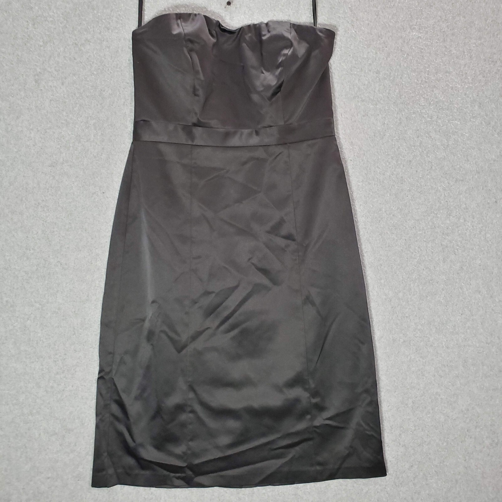 The Limited Women Dress 6 Black Mini Sheath Strapless Satin Lined Slit