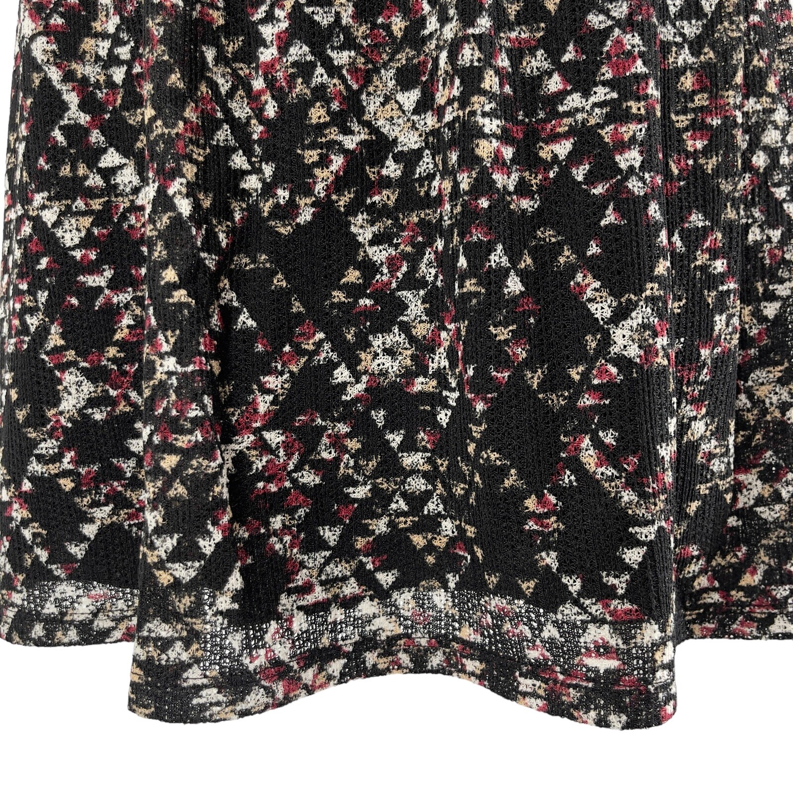 City Triangles Fit Flare Cap Sleeve Knit Overlay Geometric Print Dress Juniors M