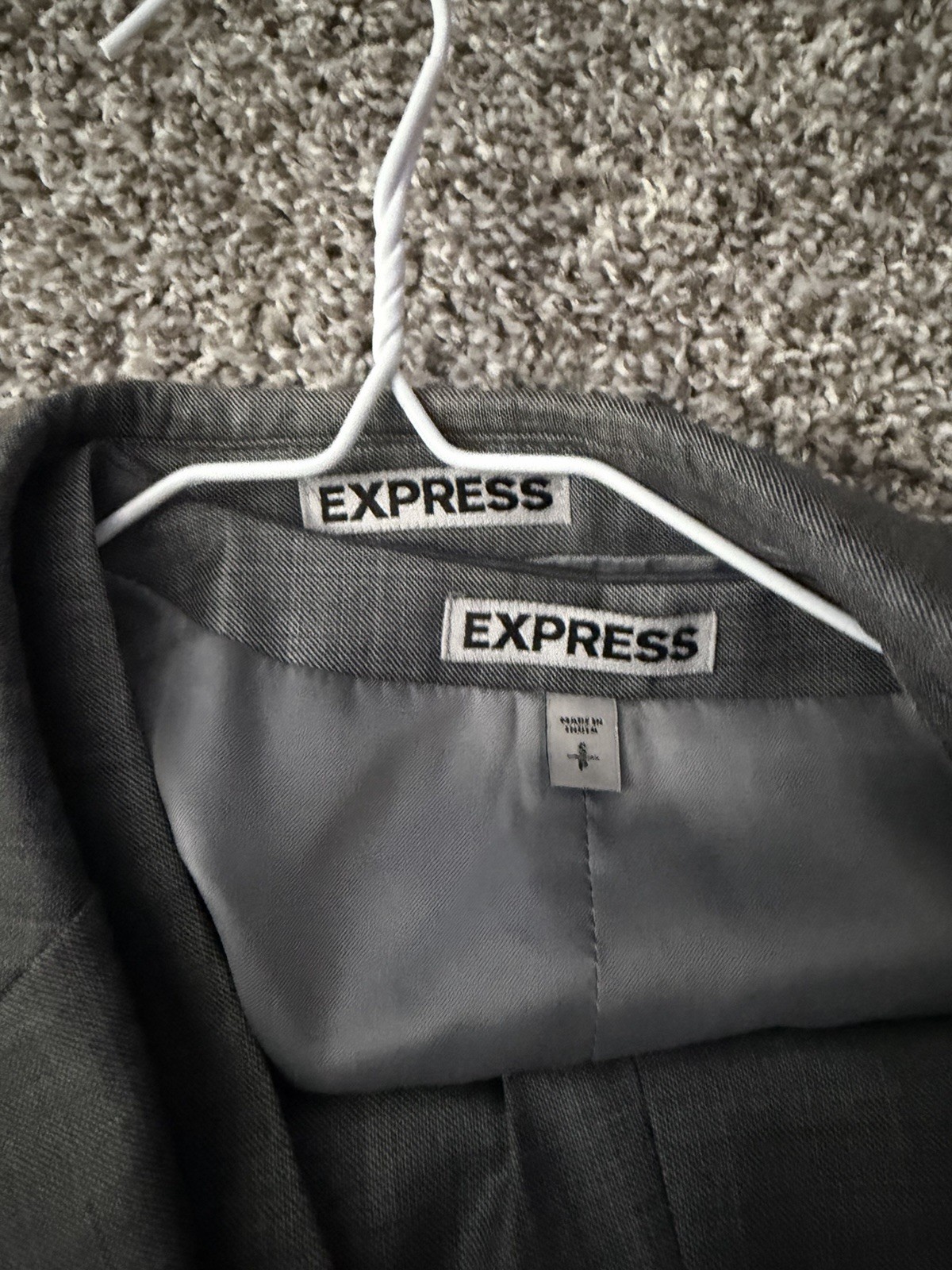 *NEW* Express Gray Slim Fit 3-Piece Suit 36R Jacket, vest, 30×32 Pants