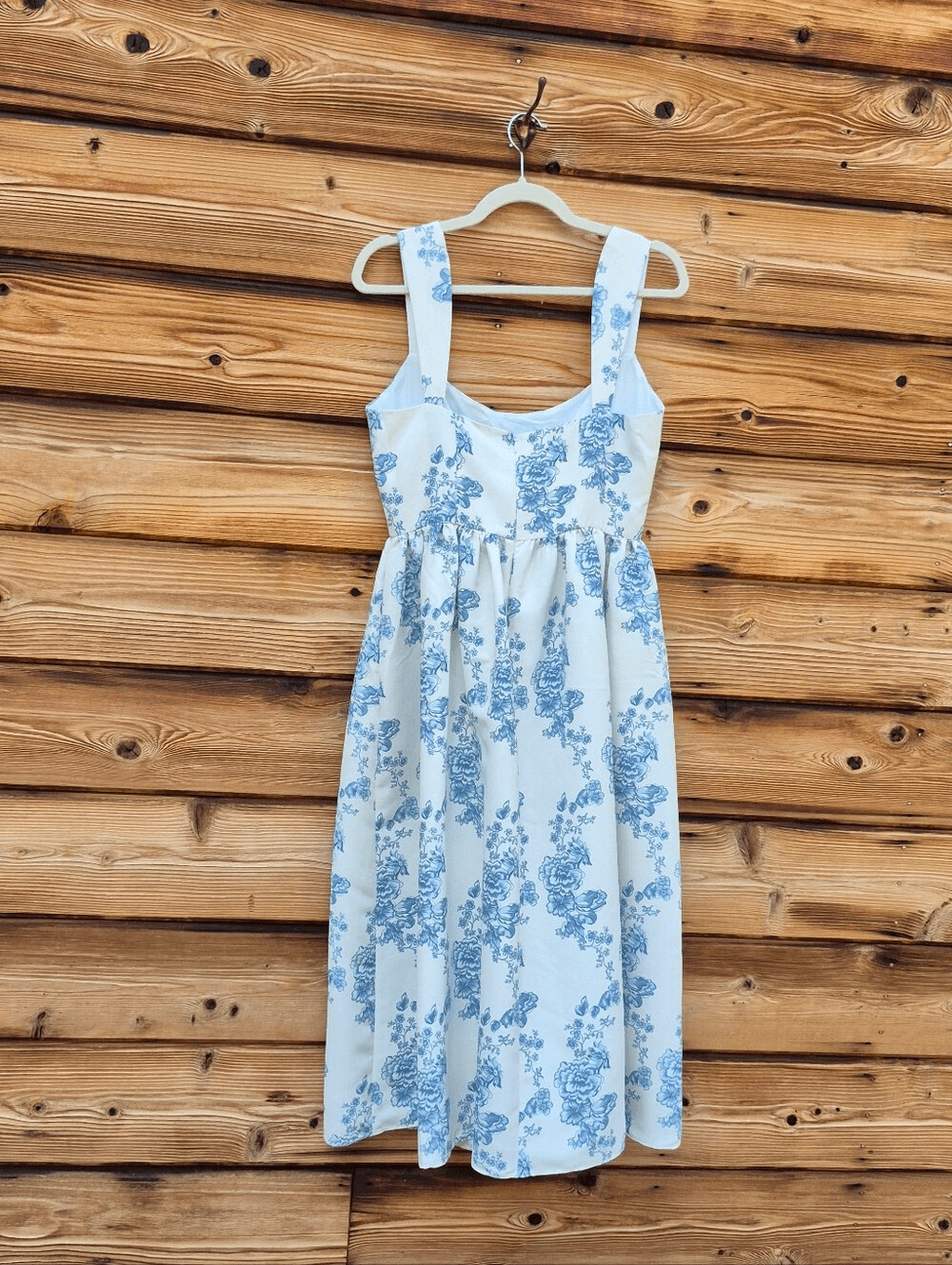 Sachin & Babi Blaine Blue Taffeta Square-Neck Midi Dress Size 6