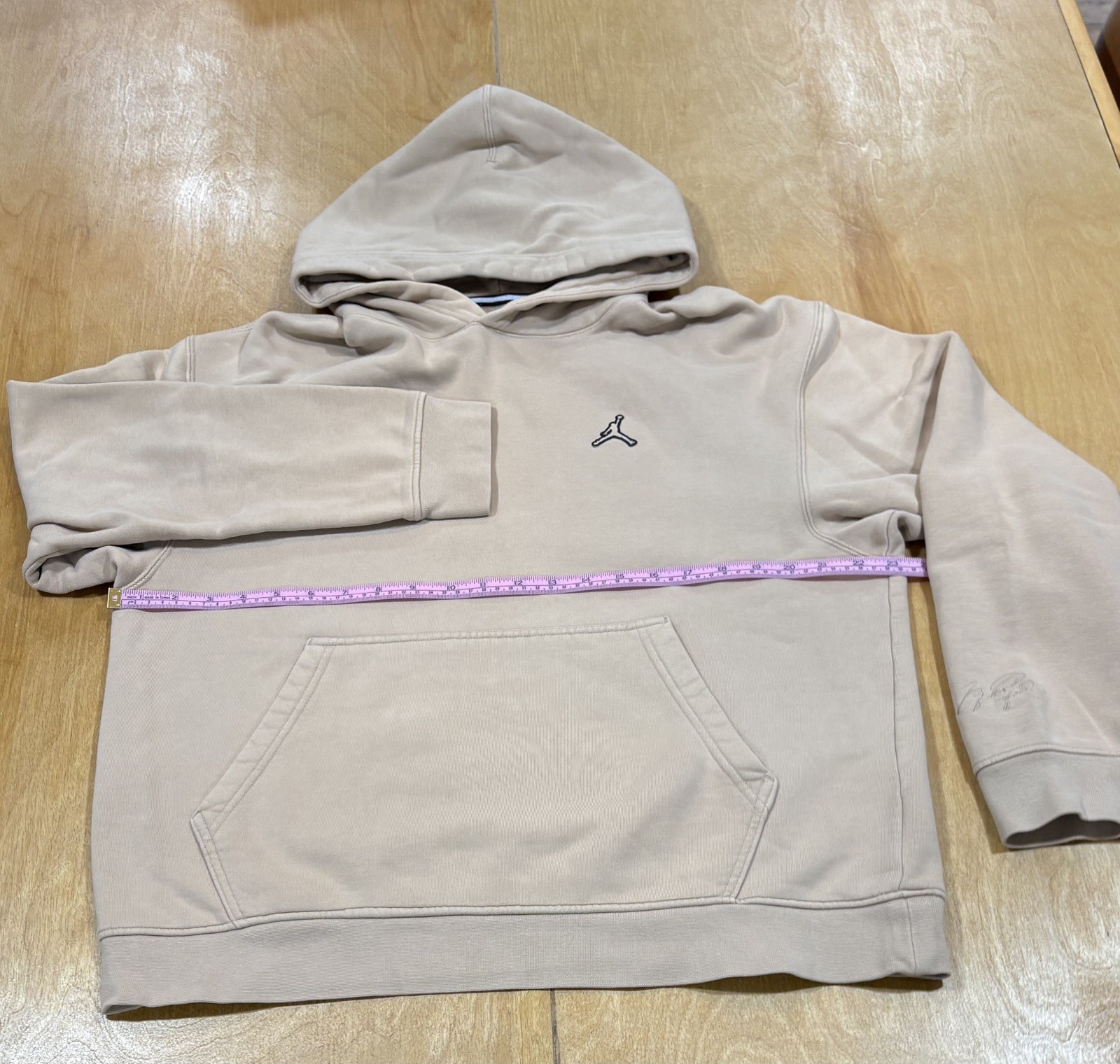 Air Jordan Nike Men MVP Fleece Pullover Hoodie Sandrift Brown Tan L