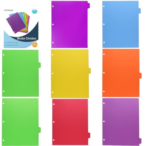 3 Set 5 Tab Binder Dividers, Plastic Binders Dividers with Tabs 5Tab- 3set