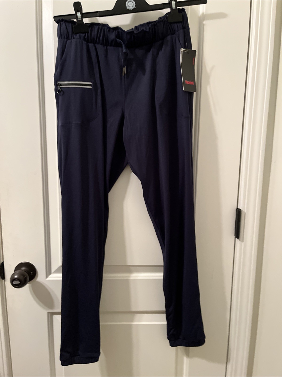 Men’s Active Jogger Pants Pockets Elastic Waistband Lightweight Blue Size M