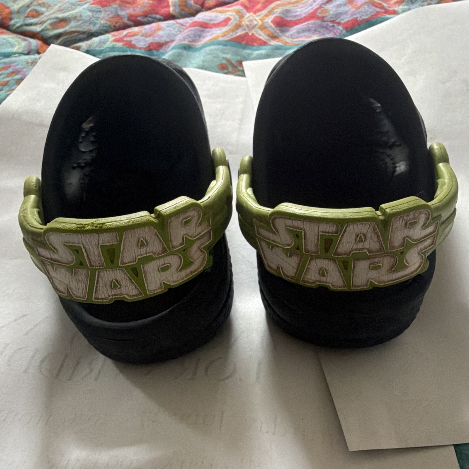 Crocs Star Wars Unisex Kids Clog Sandals Black Green Slip On toddler Size 8/9