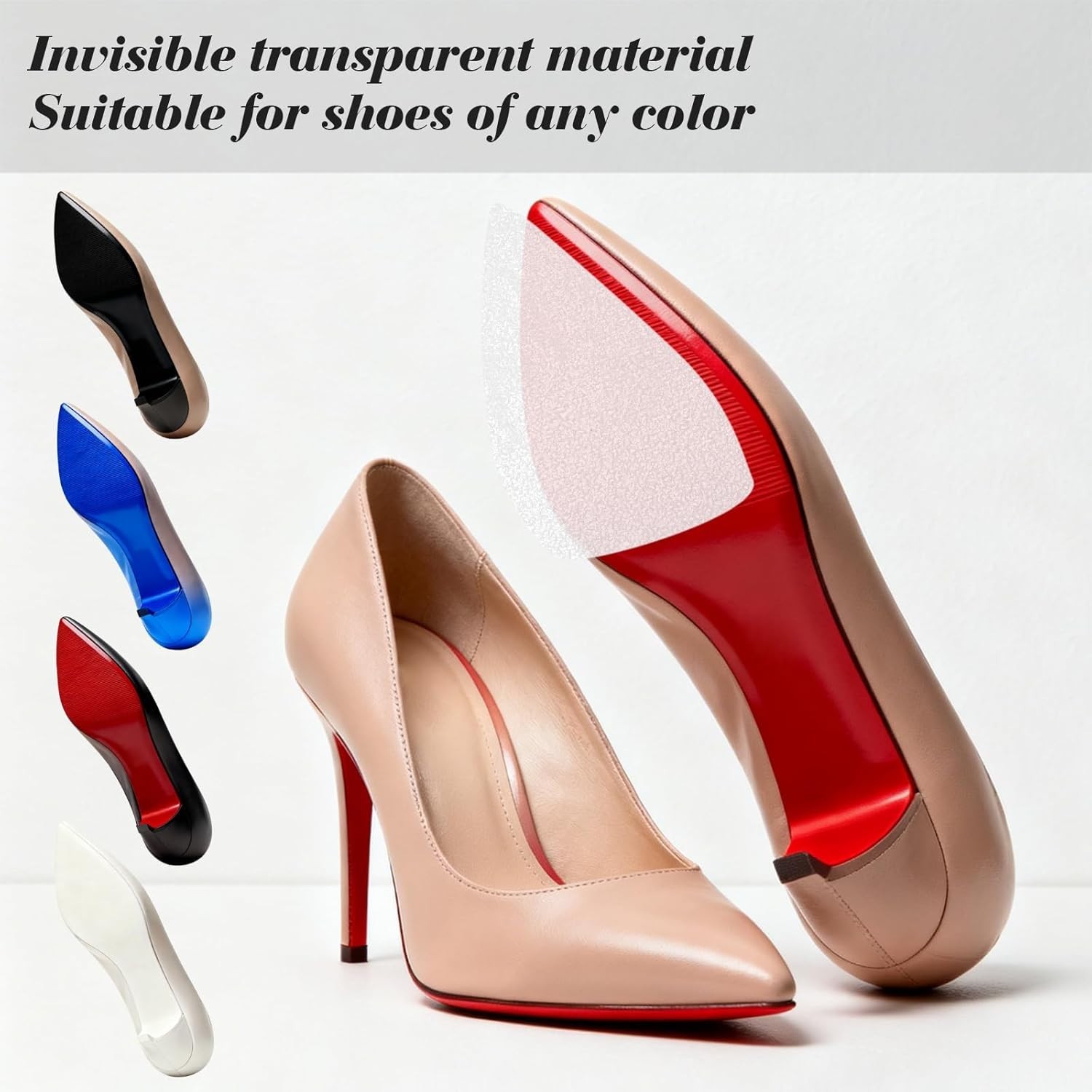 78 Inch Sole Protector for High Heel Shoes Anti-Slip Transparent Guard Sticke…
