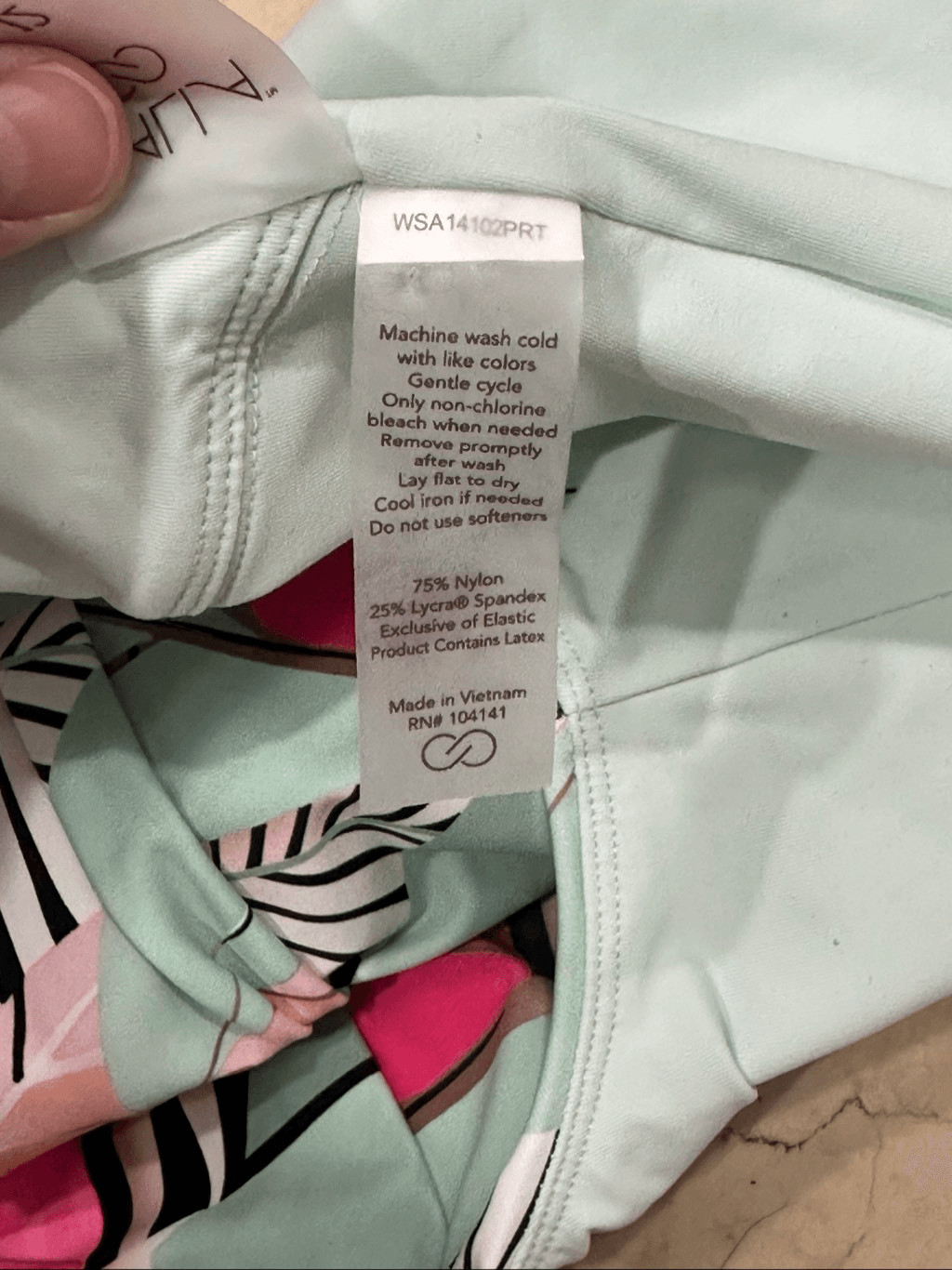CALIA Tropical Leaf Print One Piece Swimsuit Size 12 Ruched Tummy Control