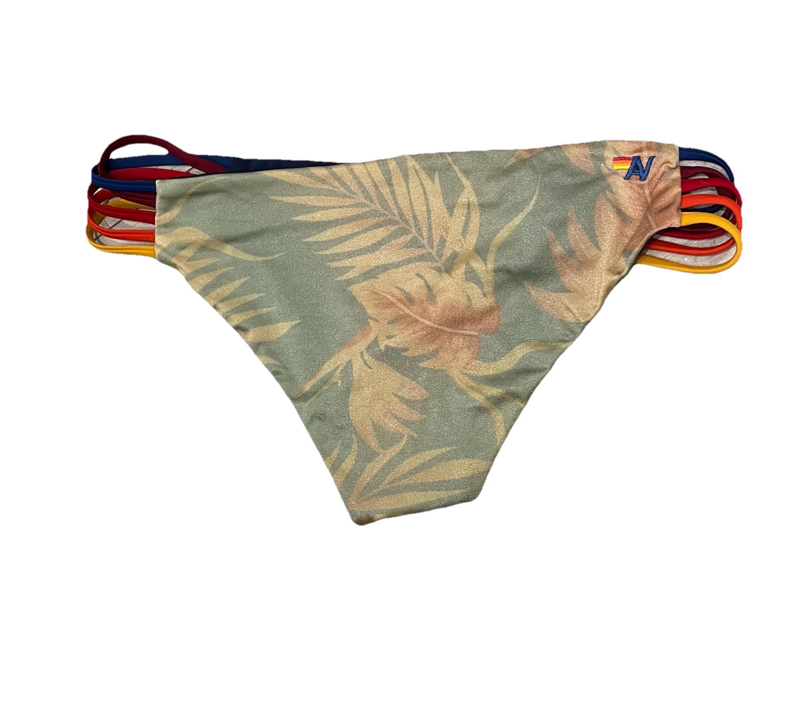 Aviator Nation Tropical Print reversible strappy bikini bottom Size Large