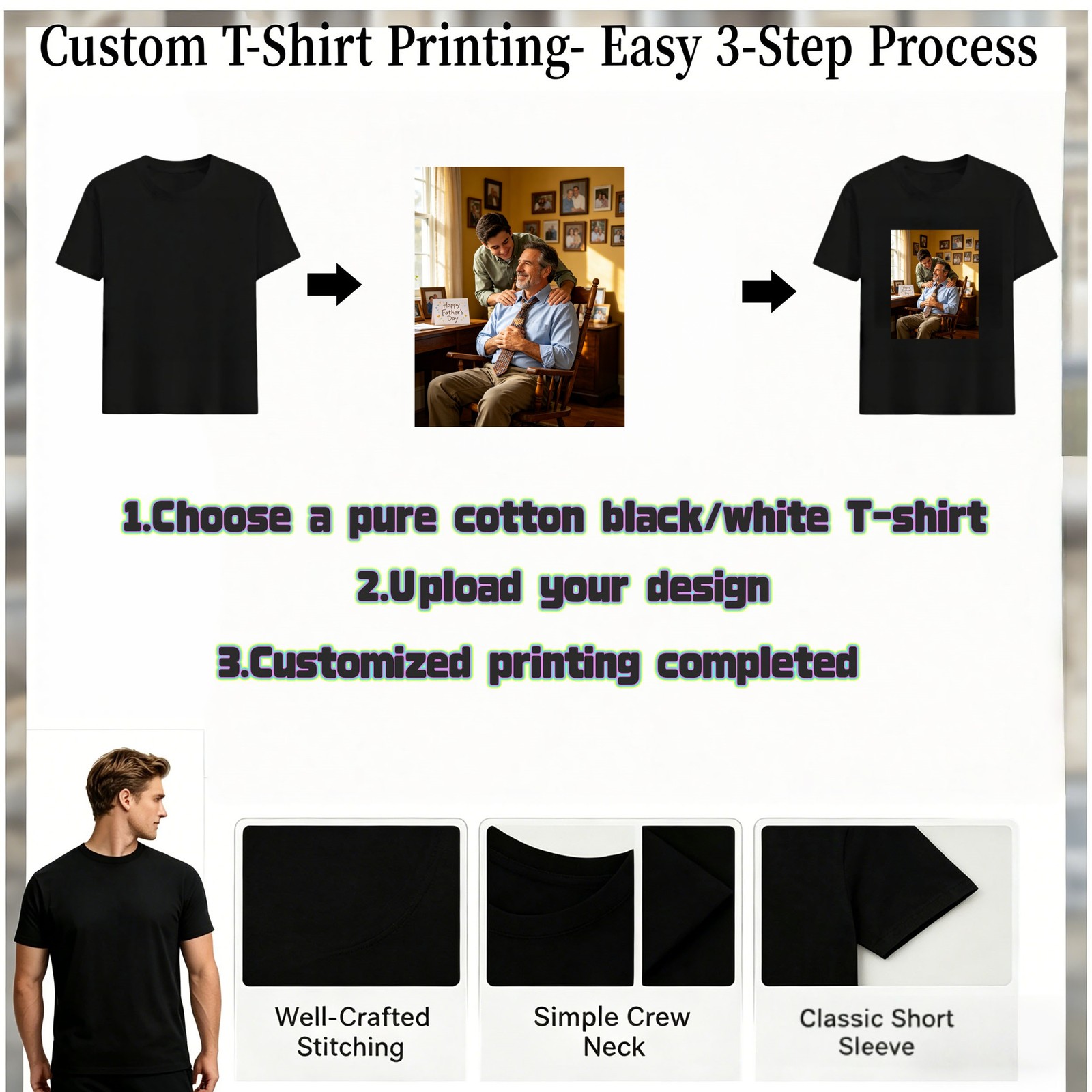 Dad Graphic T-Shirt Custom Customize Image Text Logo Perfect Father’s Day Gift