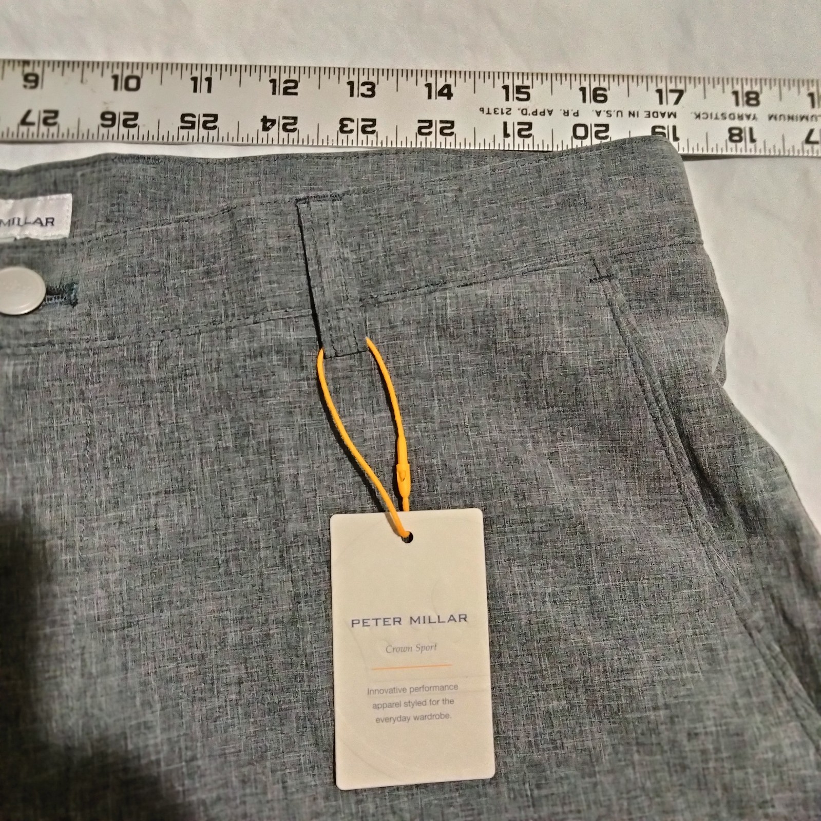 Peter Millar Crown Sport Men’s Iron Shackleford Performance Hybrid Shorts Sz 34