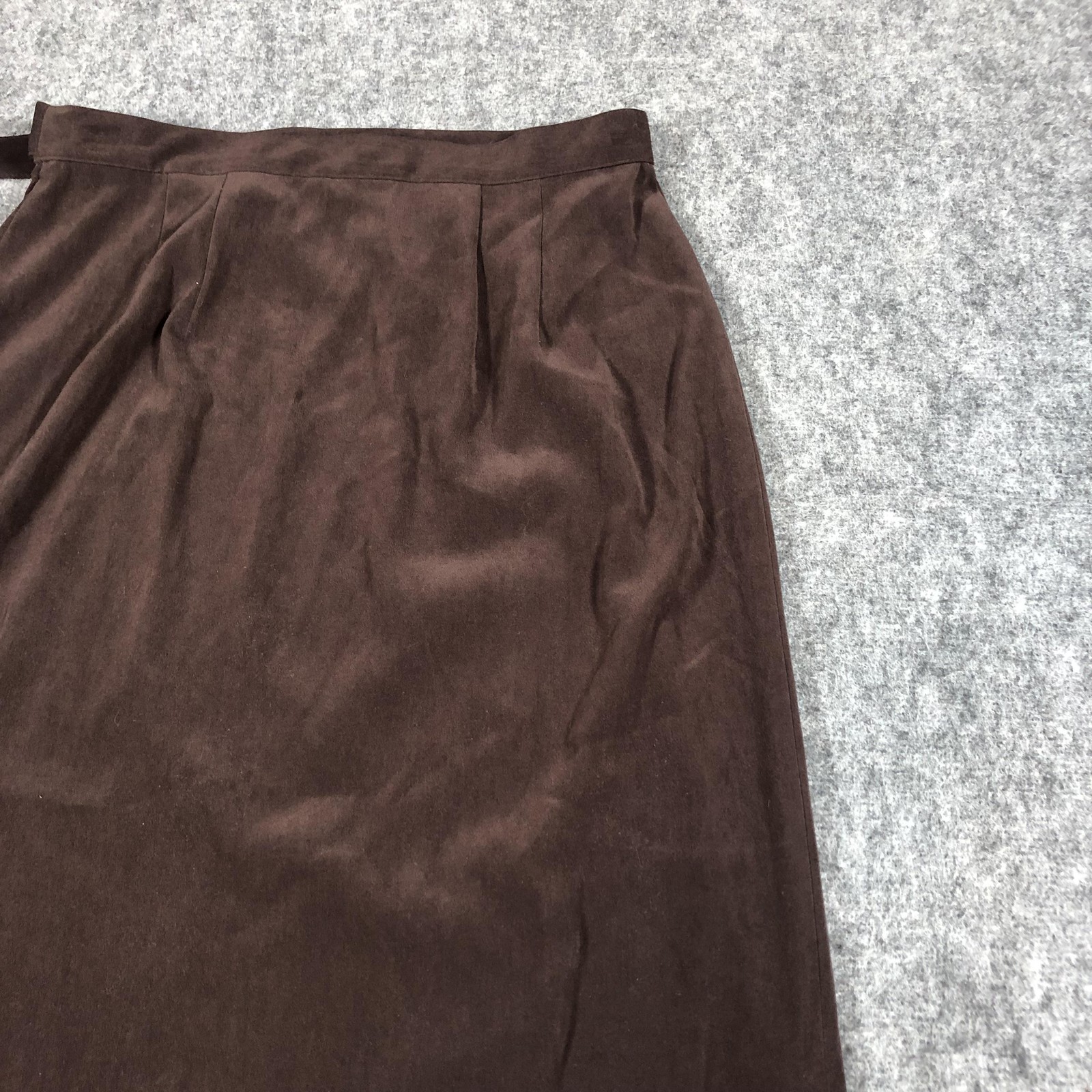 Talbots Skirt Womens 10 Brown Wrap Maxi Buckle Strap Stretch Workwear Career