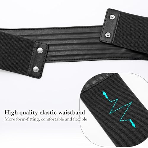 Fits Waist Sizes 26-30 in(leather part 14.2 in) Width:2.95in Elegent Black