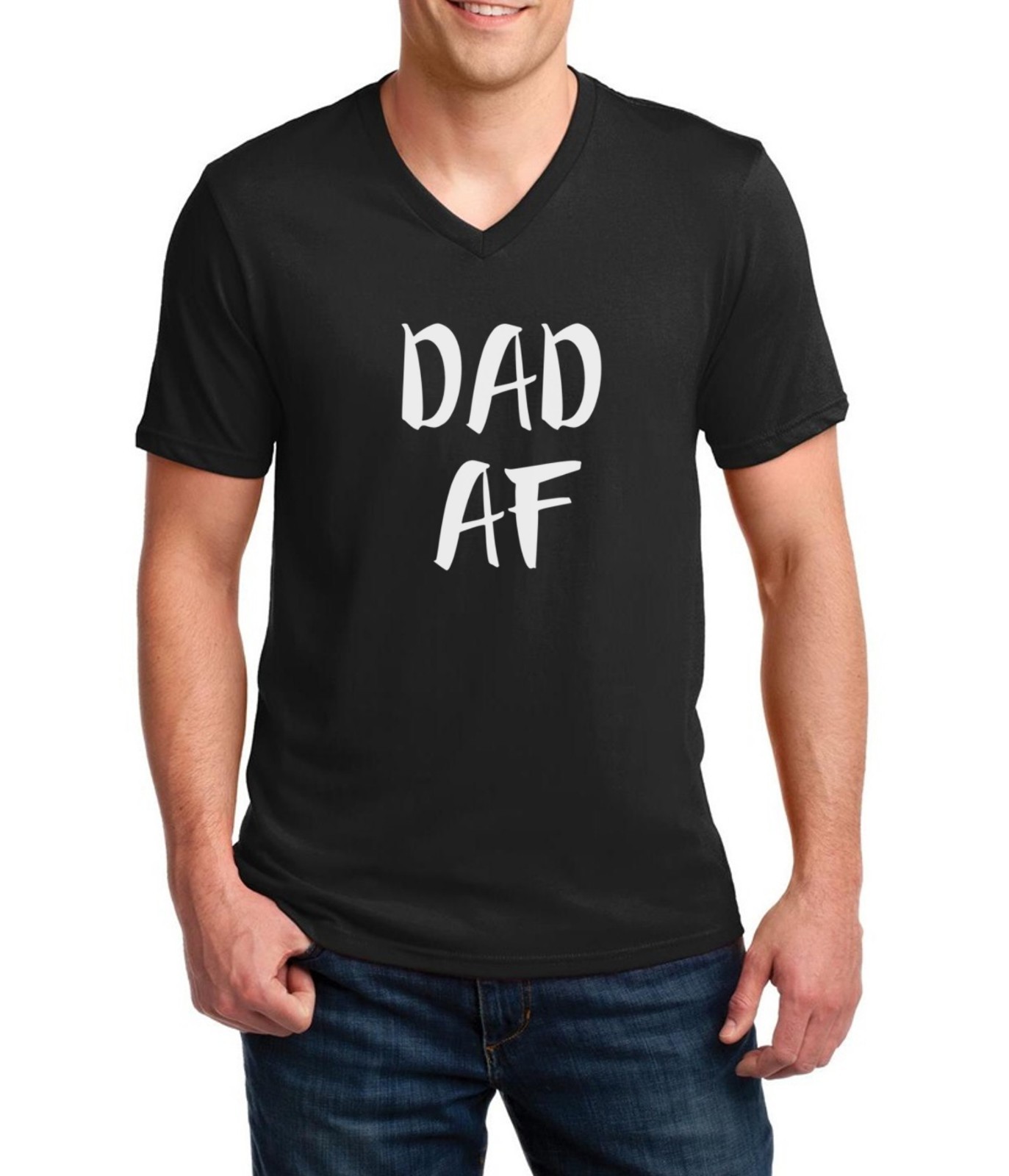 Dad AF V Neck Shirt Best Dad Gift Cool Fathers Day Shirt From Daughter