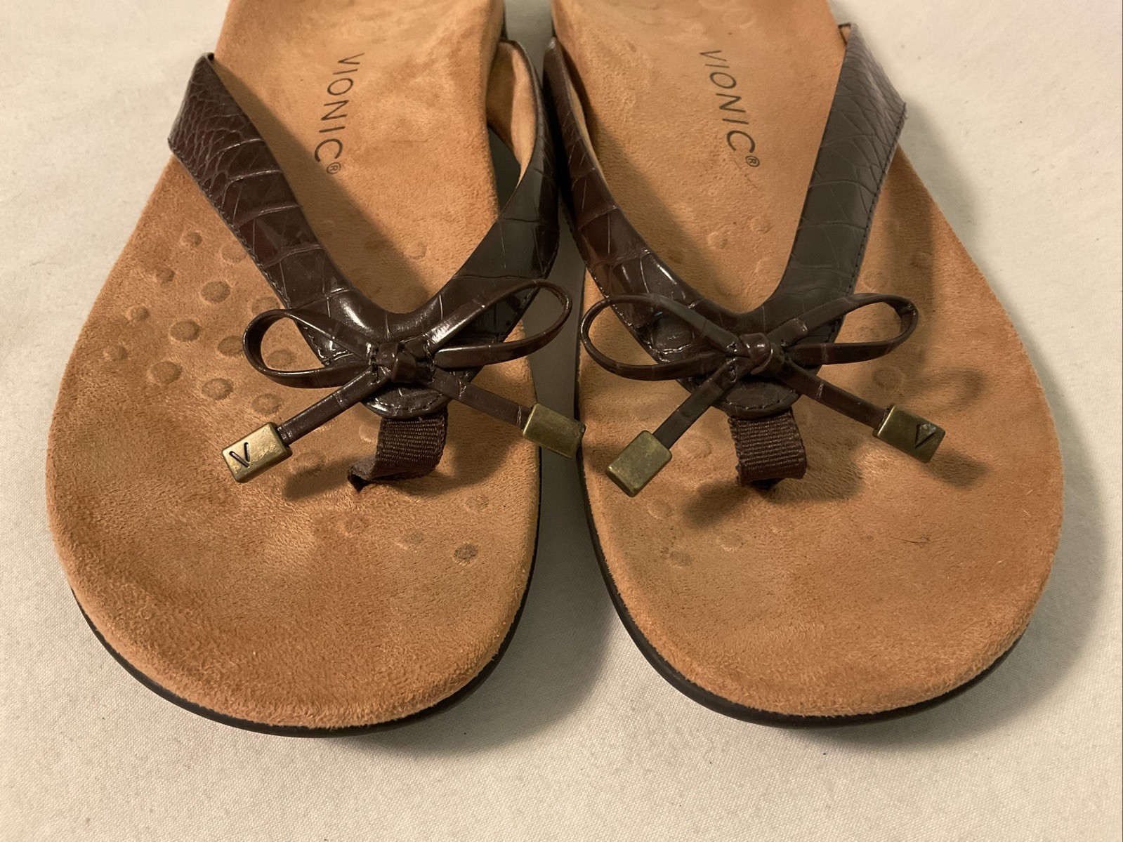 Vionic Bella II Brown Flip Flop Thong Sandals Womens Size 10