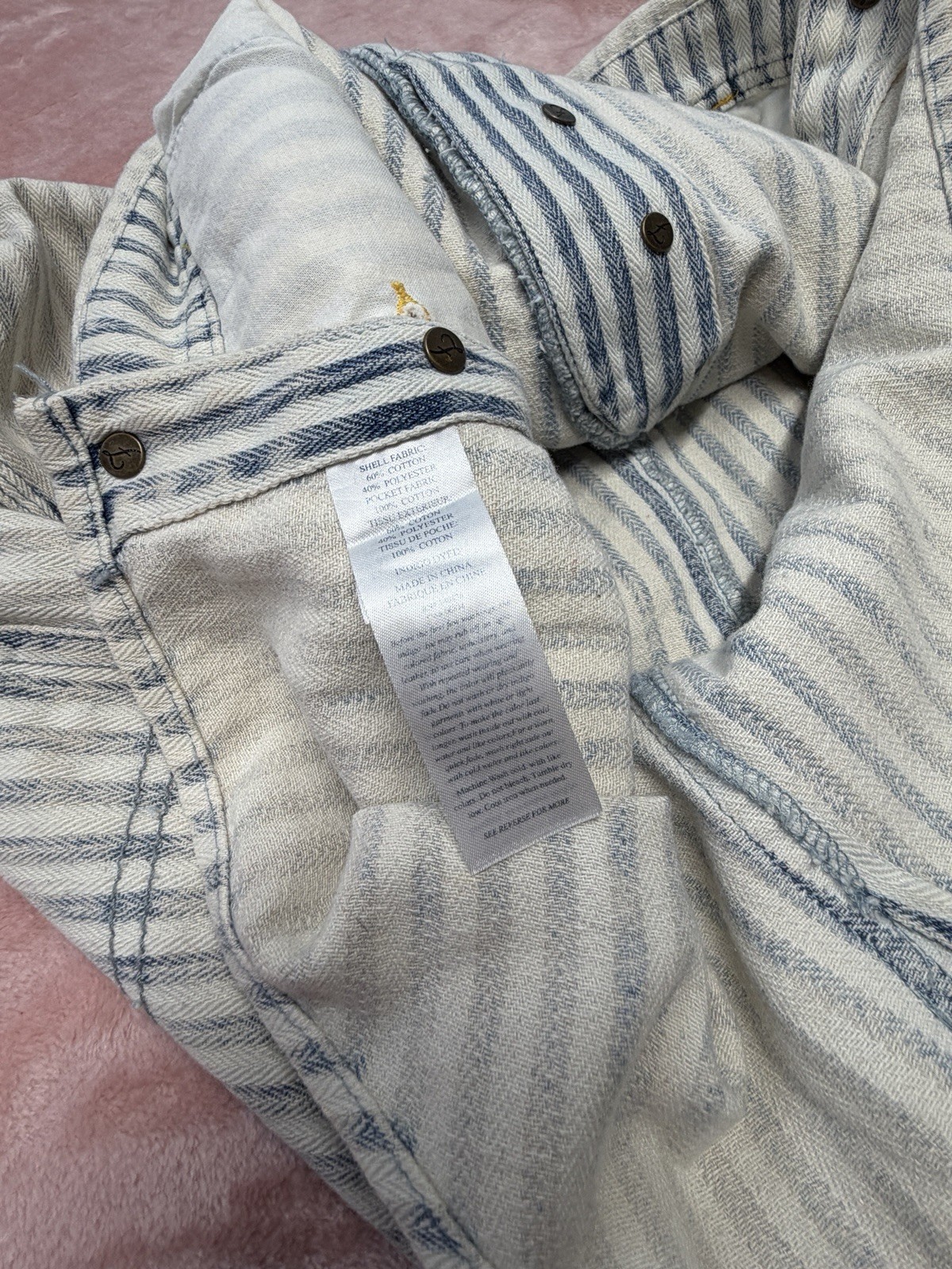 NWOT Faherty Skirt Overall M Topsail Skirtall Indigo Railroad Hickory Stripe Bib