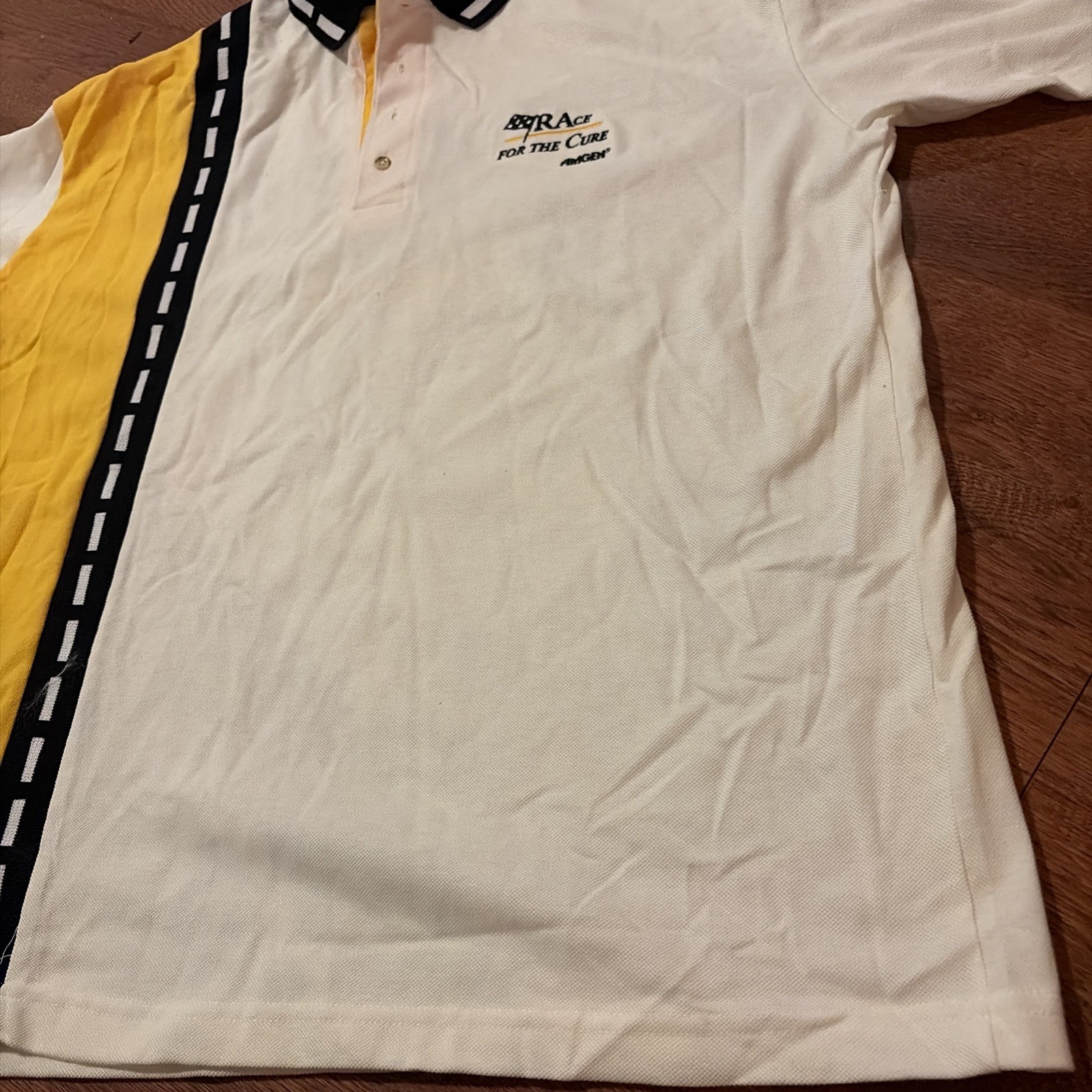 Speed Zone Race Gear Cigarette Racing Team Polo Shirt Mens XL White Yellow