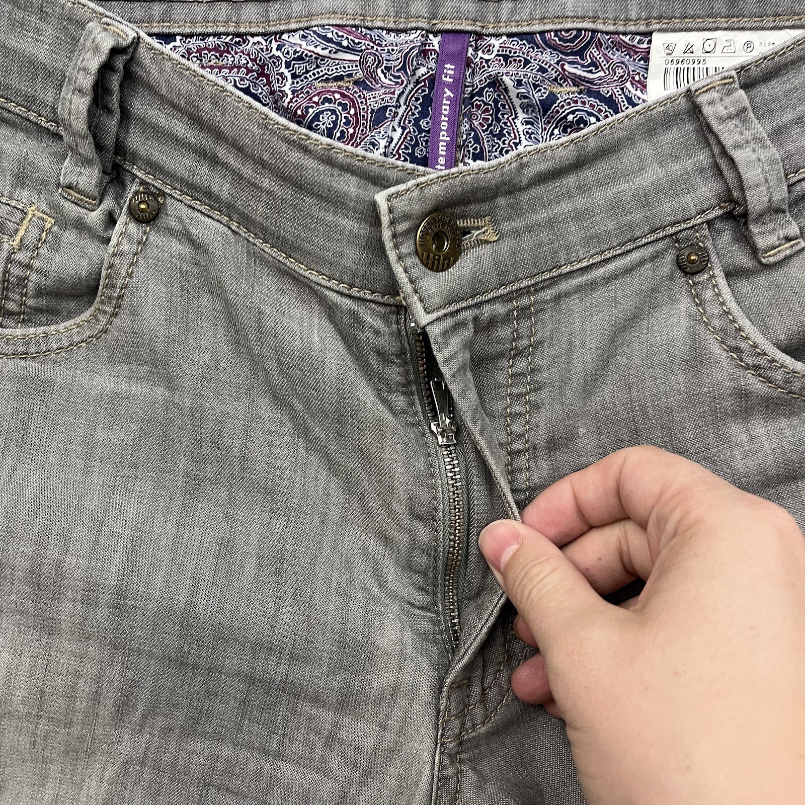 Hiltl Jeans Mens 33×34 Gray Pants Contemporary Fit Straight Leg Ultimate Trouser