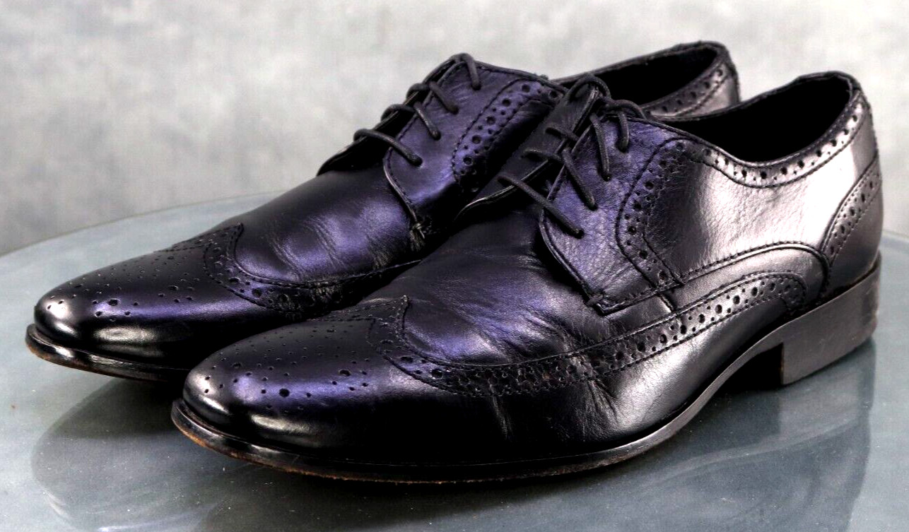 Bostonian Men’s Wingtip Brogue Dress Shoes Size 10.5 Leather Black