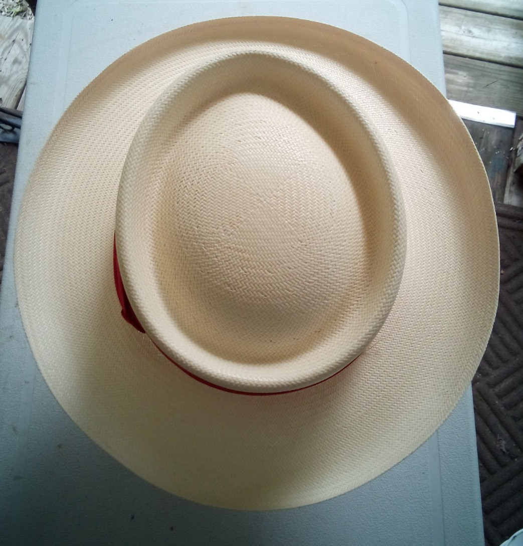 Dobbs Fifth Avenue XL Kingston Natural Shantung Straw Hat~Gambler Shape~Panama
