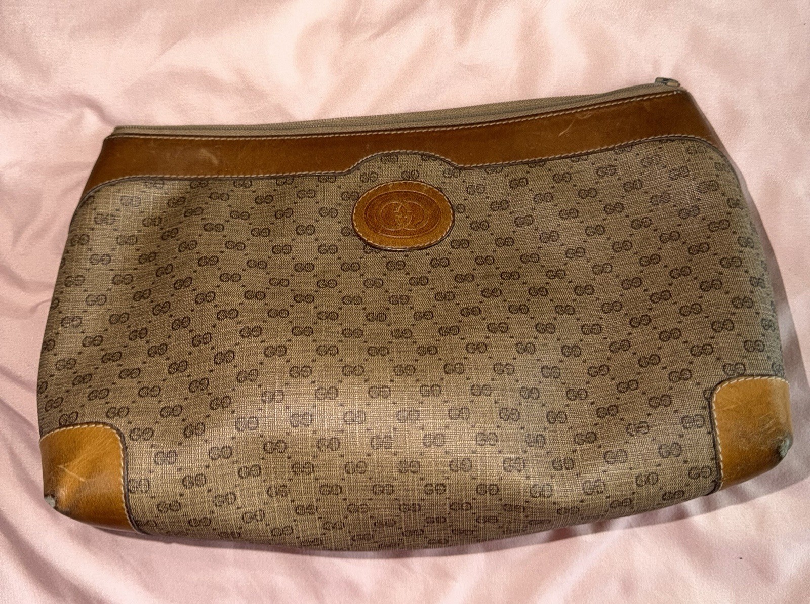 Gucci Vintage Clutch Bag Brown