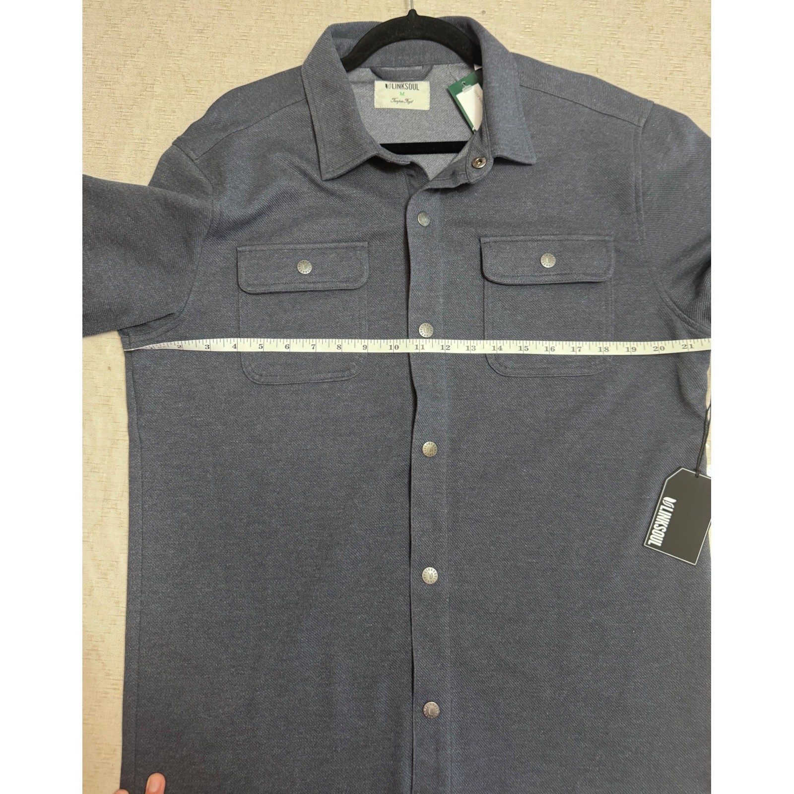 Linksoul Mens Navy Shirt Jacket NWT Fall Layer Quiet Luxury Medium