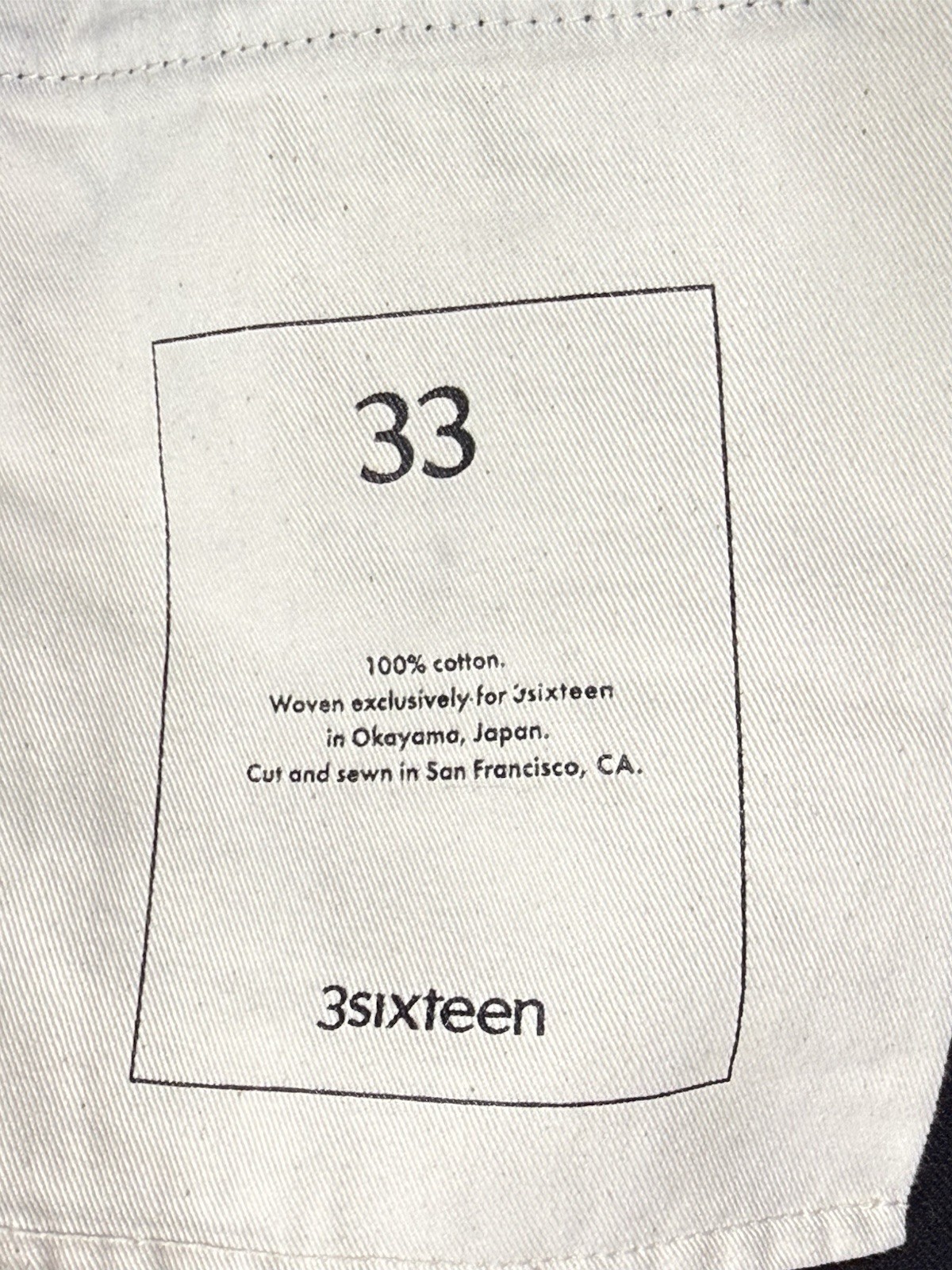 3sixteen ST-220X Slim Tapered Double Black Selvedge Jeans Button Fly Men’s 33×25