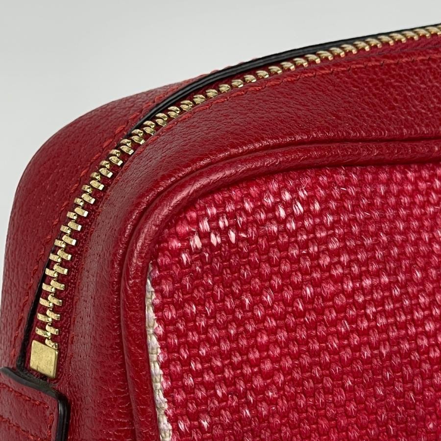 Gucci Canvas Leather Red Blue White Shoulder Bag 517350 #BS2970