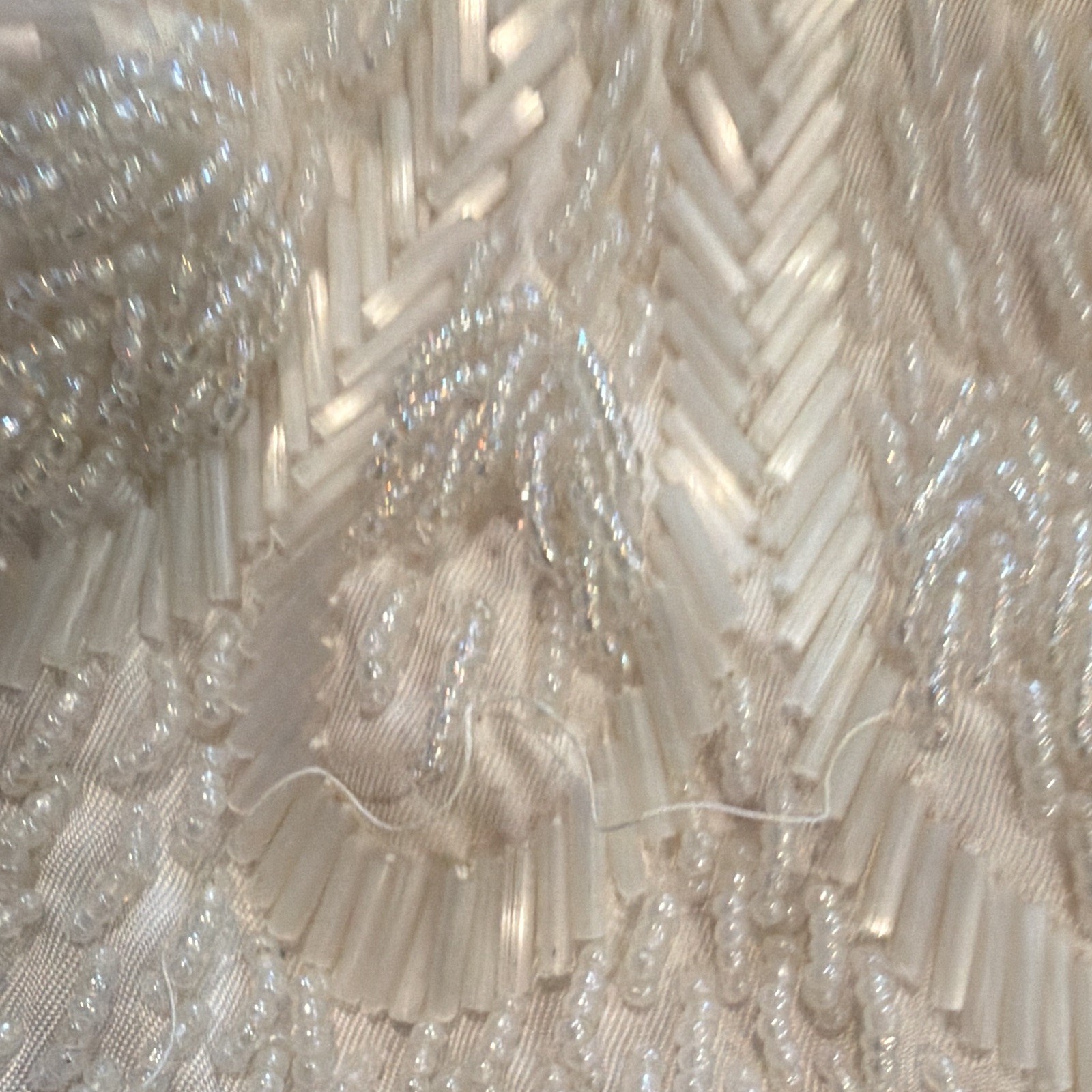 Vintage Regale Ltd. white beaded evening clutch / shoulder bag