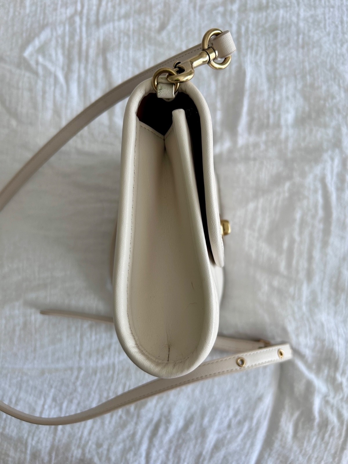 COACH Kip Crossbody Leather Handbag Top Handle Detachable Strap – Chalk – C3486