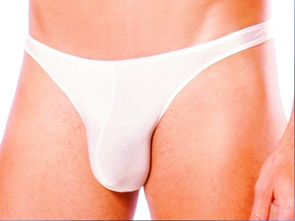 Sexy Mens Stretch White Thong Back Underwear #164