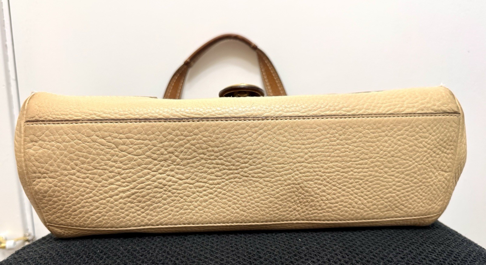 Coach Patchwork Signature C Turnlock Tote Bag Women’s Medium Beige Brown