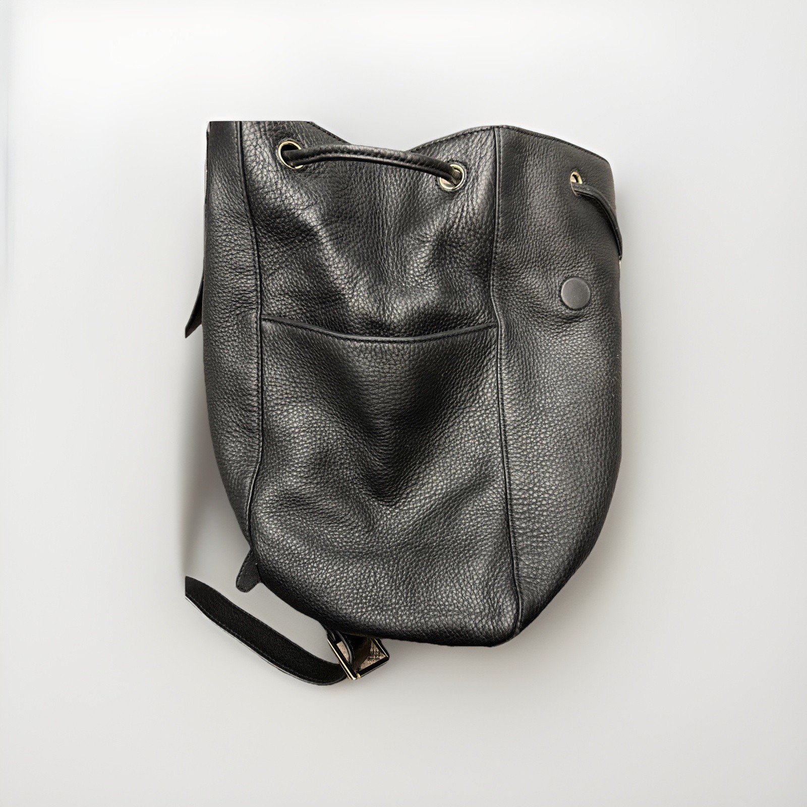 Tory Burch Black Pebbled Leather Backpack Handbag