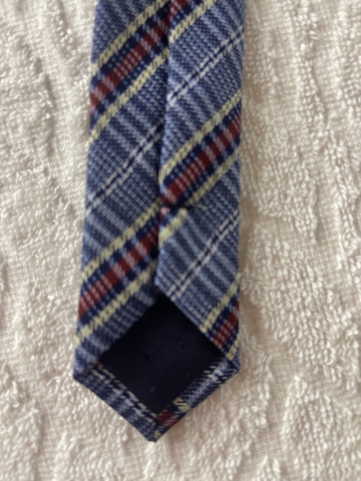 ARMANDO CARUSO BLUE-MULTI-COLOR SHADES OF BLUE MEN’S TIE CRISSCROSSING STRIPE
