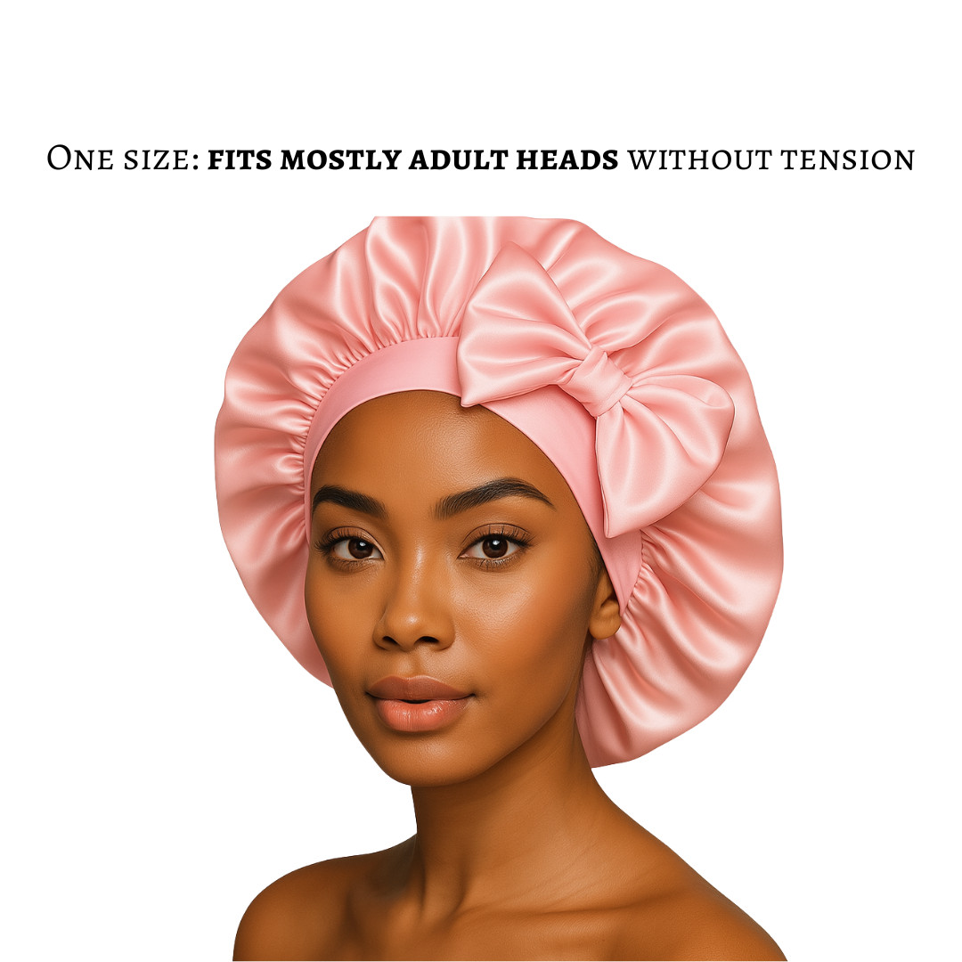 22 Momme Mulberry Silk Bonnet Sleep Cap Hair Care Adjustable Elastic White