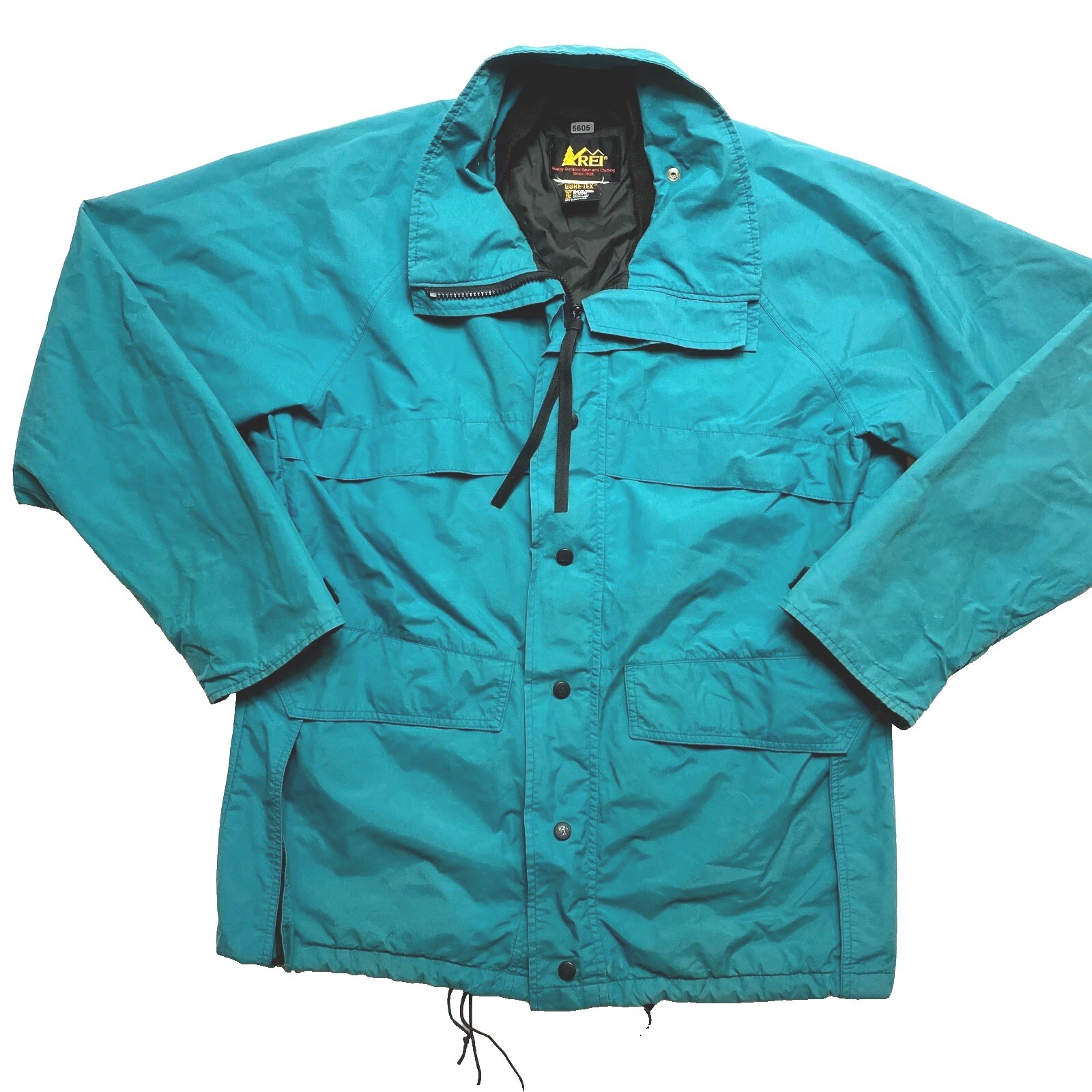 REI Gore-Tex Rain Jacket Mens Large Teal Windbreaker Hiking Waterproof