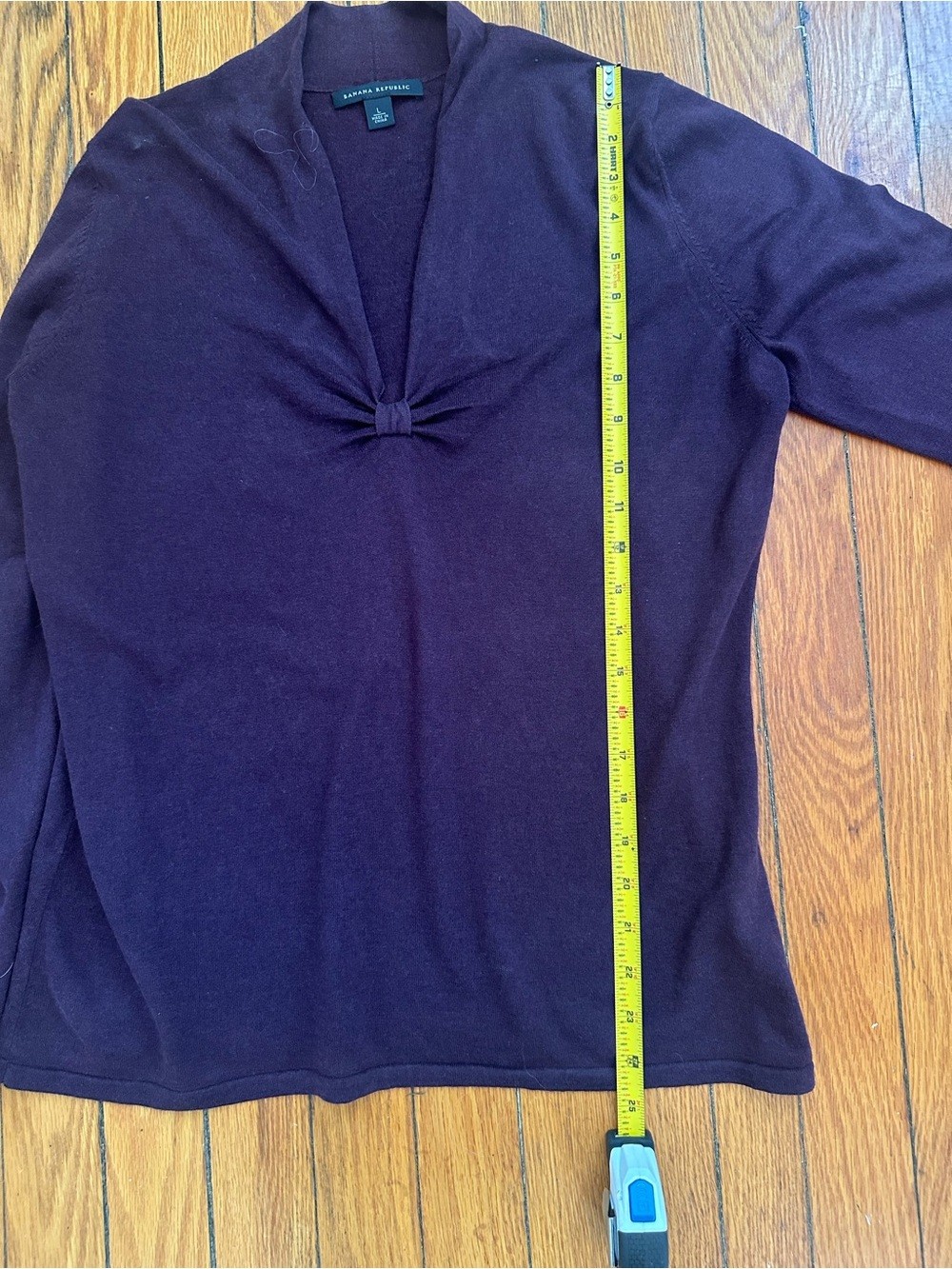 Banana Republic Purple Knot Front Long Sleeve Lightweight Sweater Size Medium