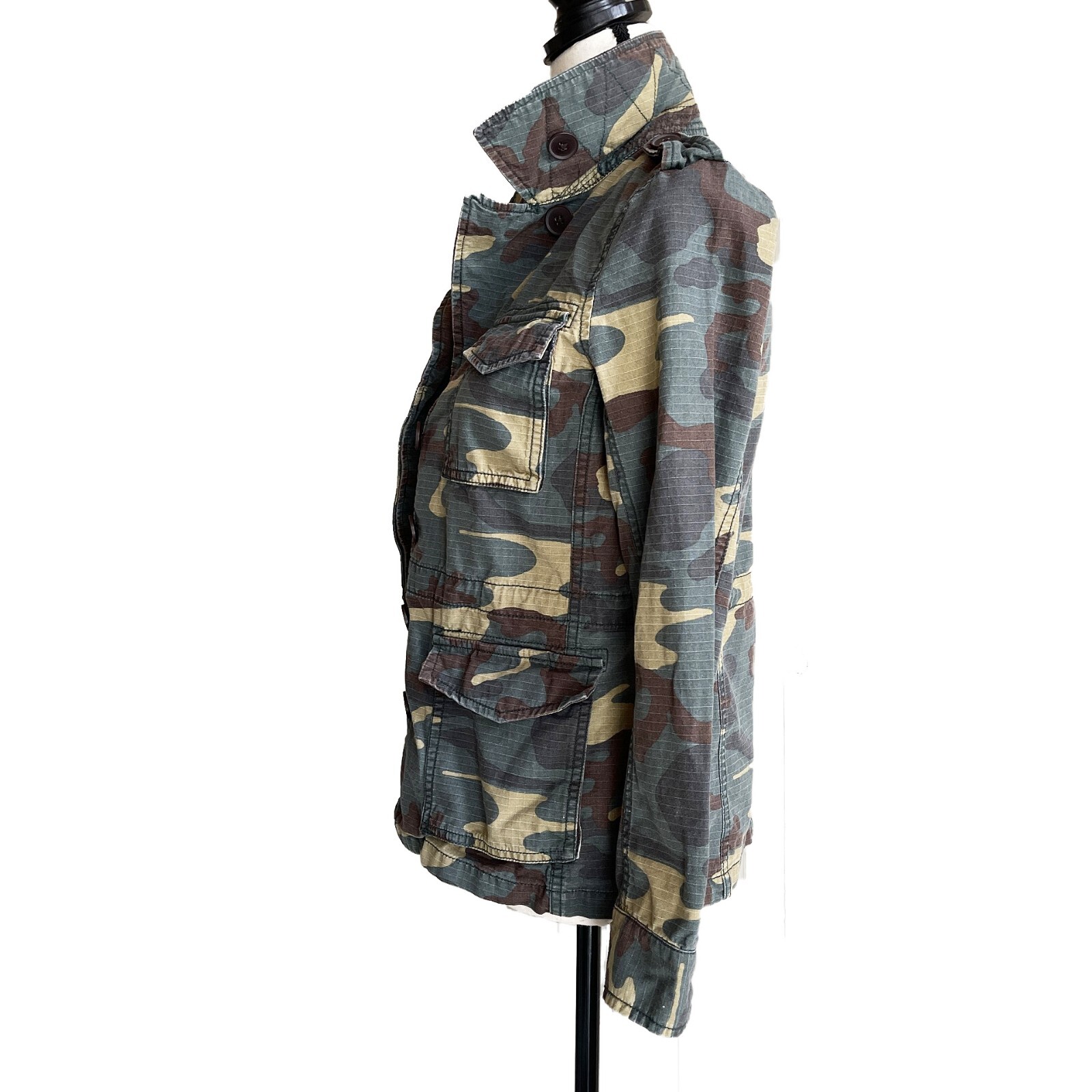 MADEWELL Camo Military Cargo Utility Jacket Green Khaki Size XS Cotton