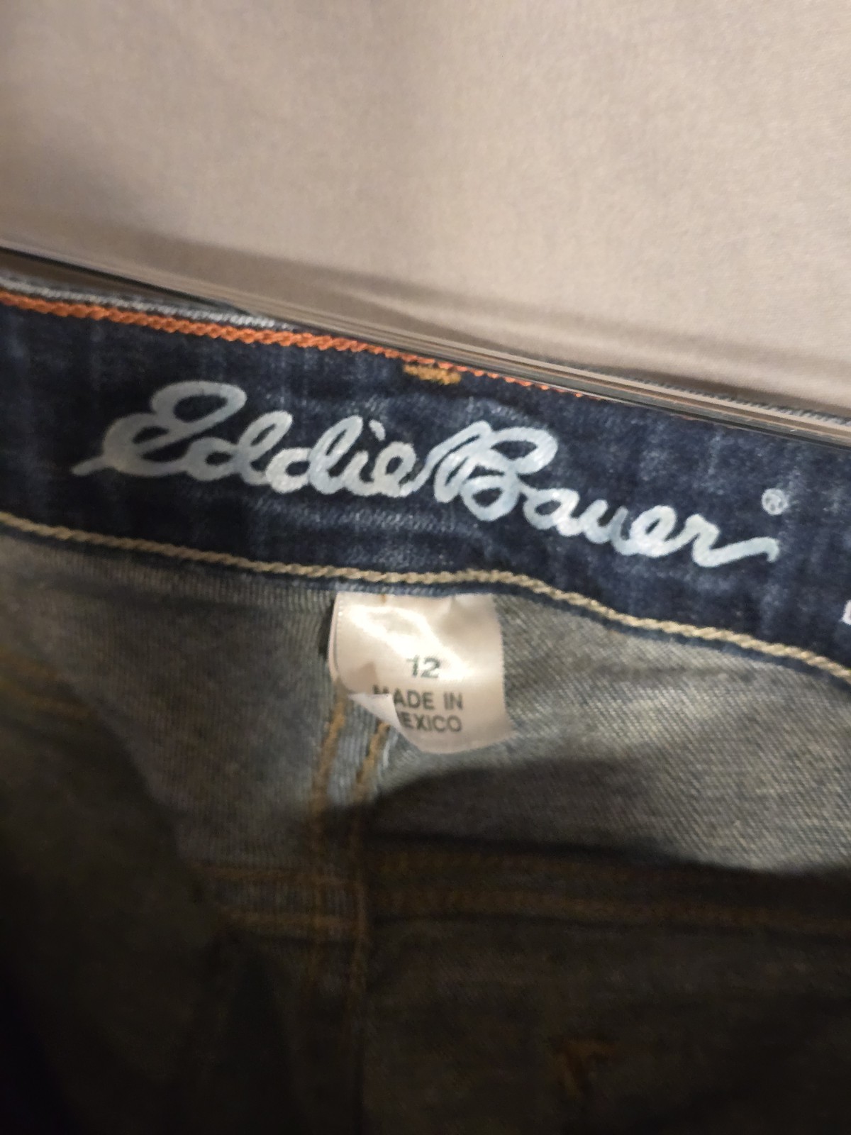 Eddie Bauer Slightly Curvy Jeans Womens 12 Blue Straight Stretch Denim