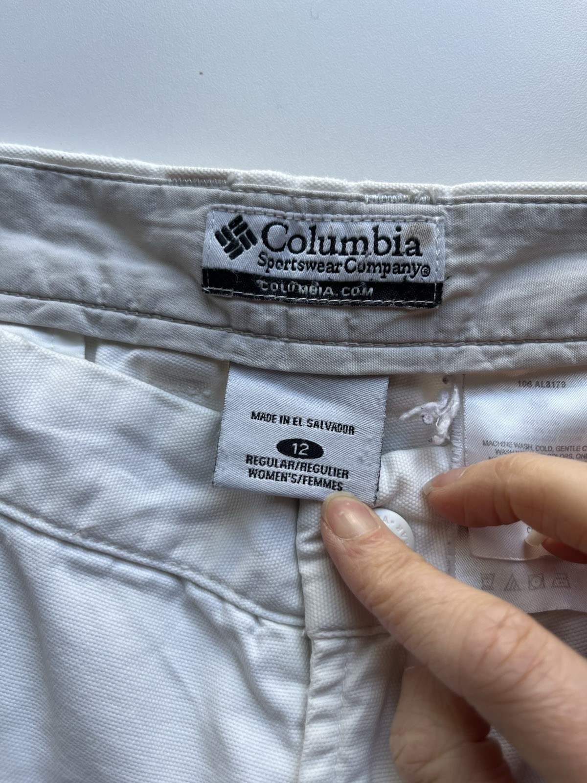 Columbia Trousers Womens Size UK 16 White 100% Cotton Outdoor Casual