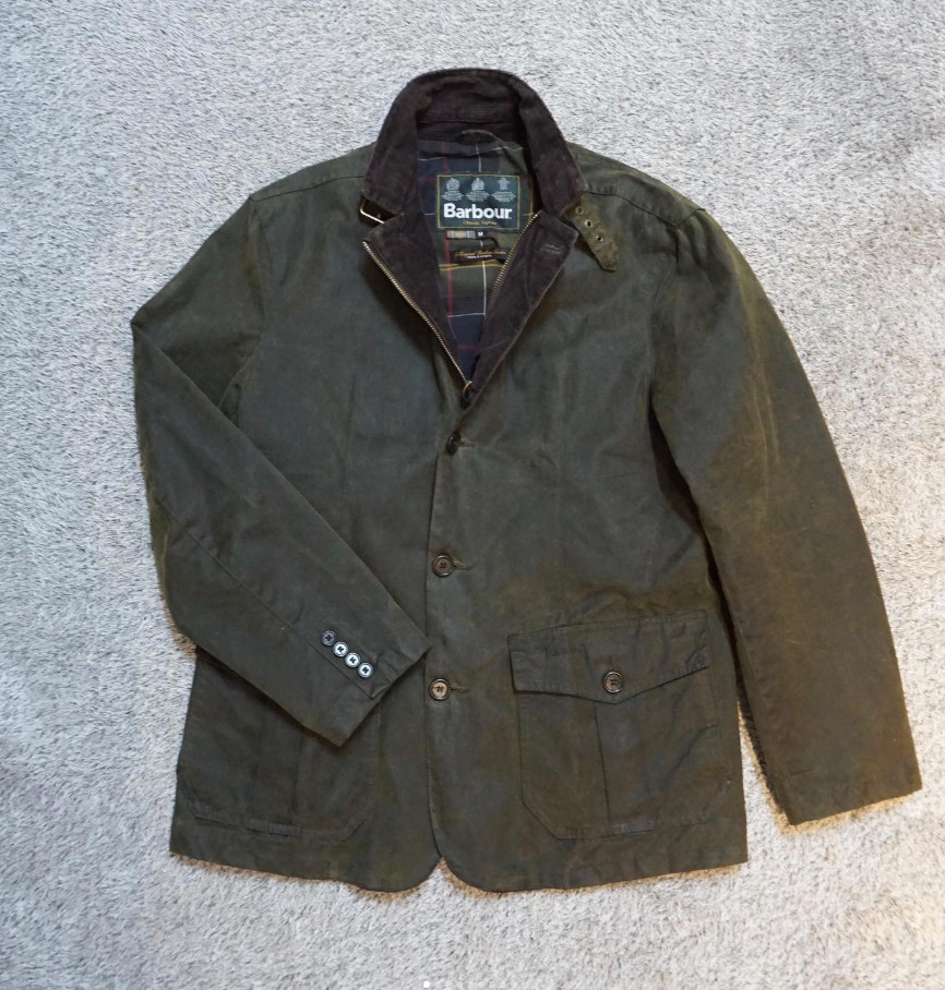 BARBOUR LUTZ Waxed Jacket Olive Rugged Sophistication MSRP$520 British Luxury