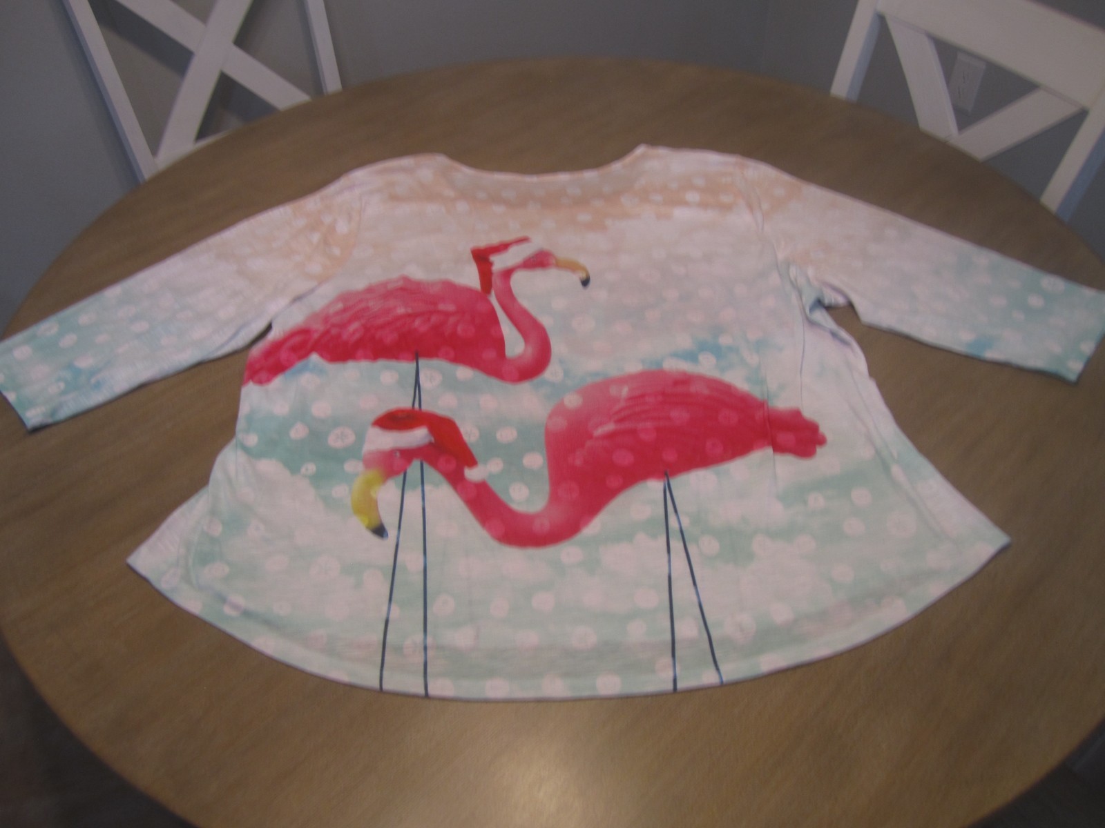 SUNBAY Sequin Santa Flamingo Women’s Top Shirt Size 3X WOW!!!!