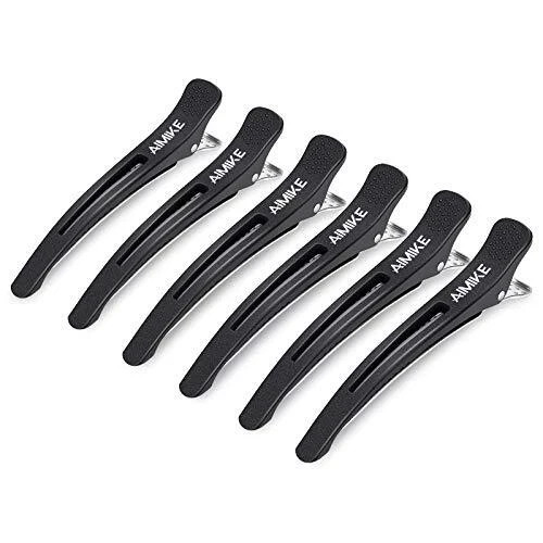 6 Pack 4.3 Inch Long Professional Hair Clips Non-Slip Hair Styling Clips