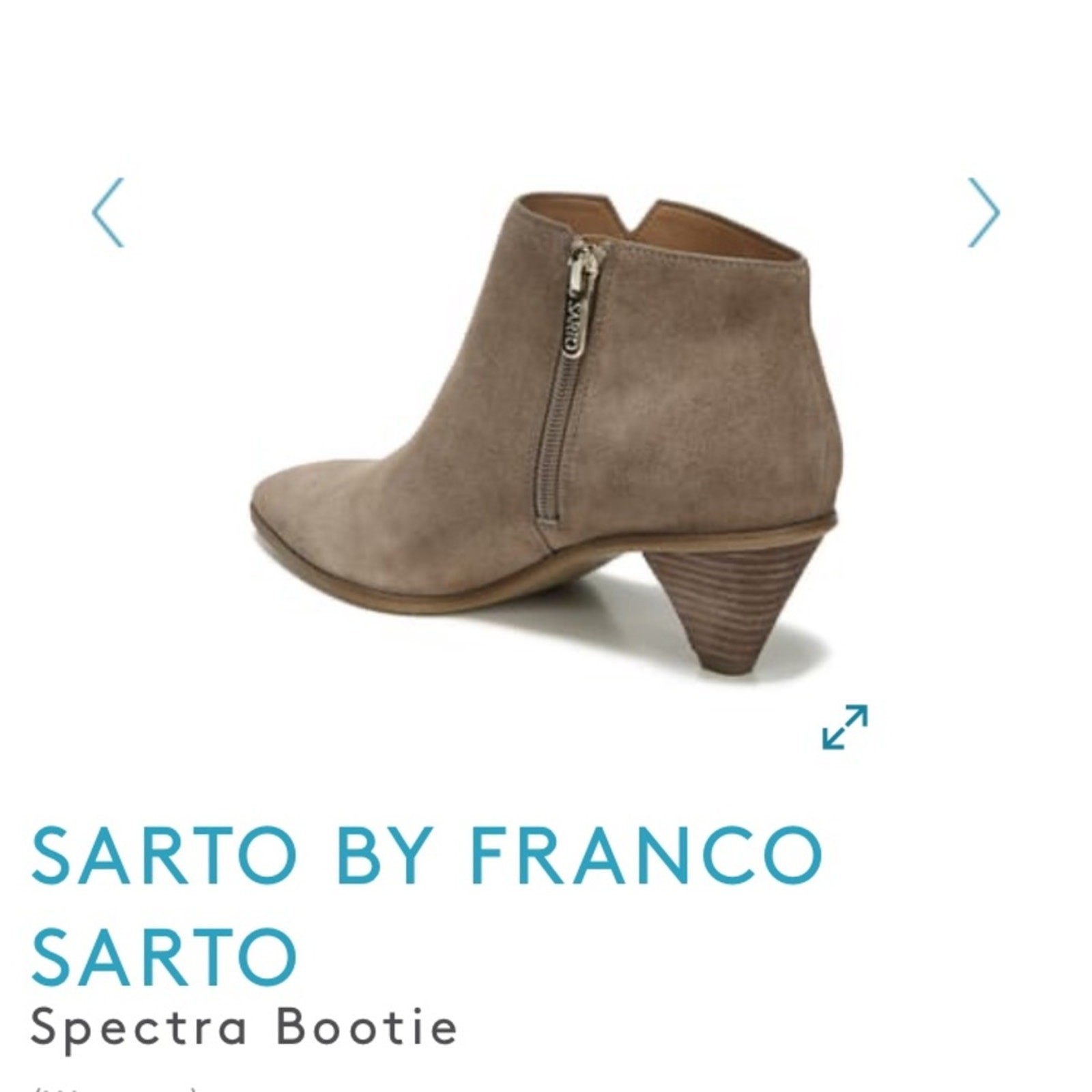 Franco Sarto Spectra Womens Suede Ankle Booties Size 6.5 Tan Pointed Toe