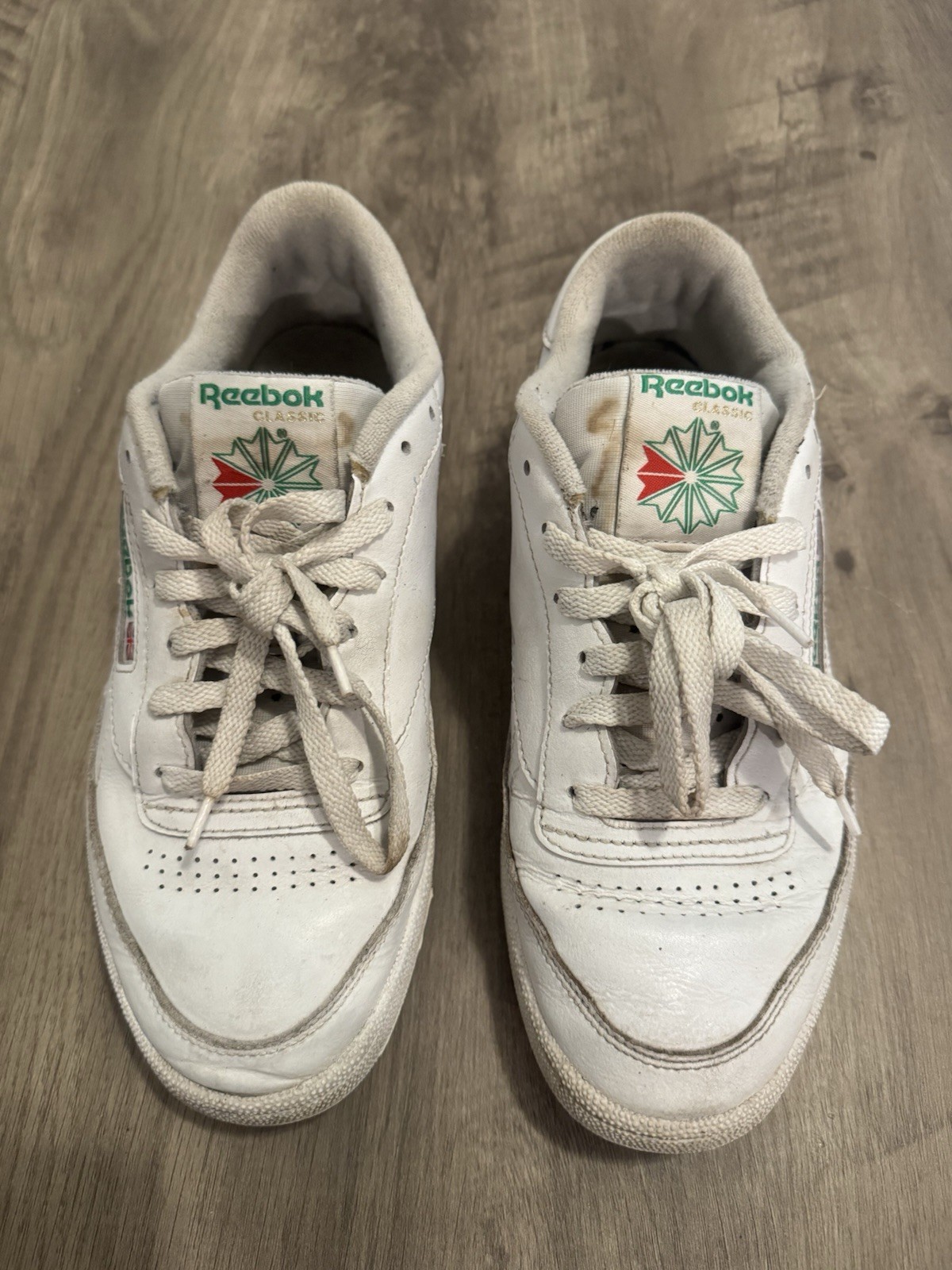 Reebok Club C 85 Classic White Green Leather Sneakers Men’s Size 9