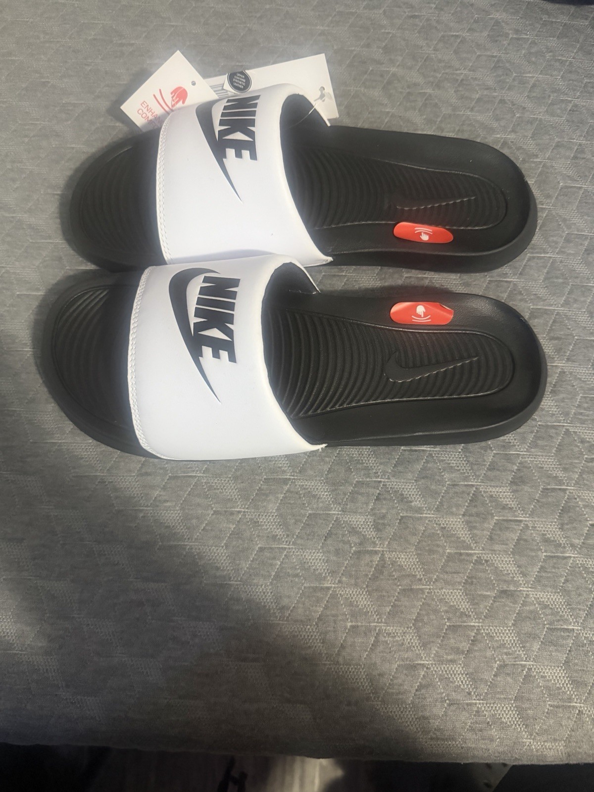 Nike Victori One Slide Sandals Black White Men’s Size 10 Comfort Logo