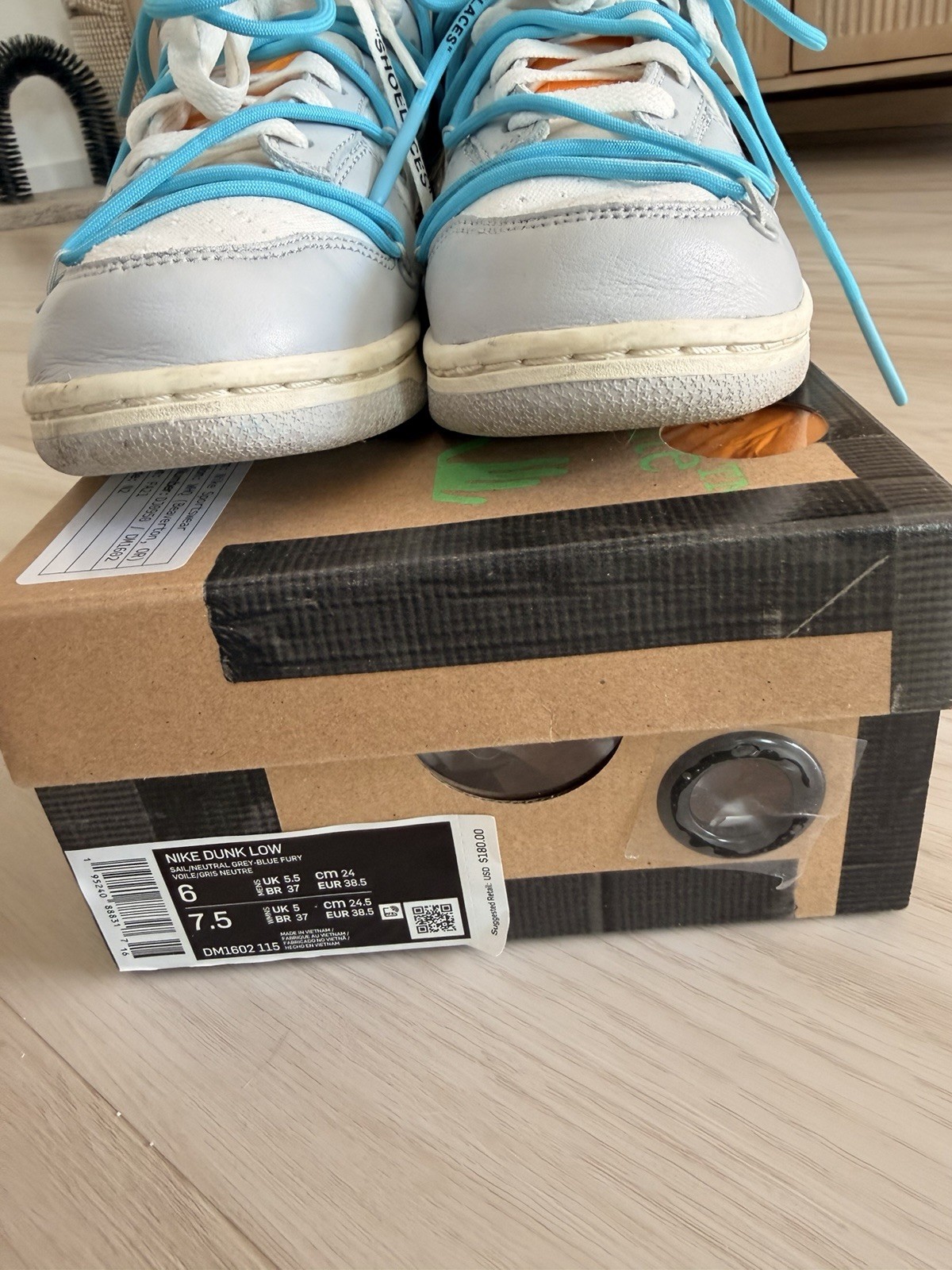 Off White X Nike Dunk Low Lot 2 Of 50 Size 6M/7.5W