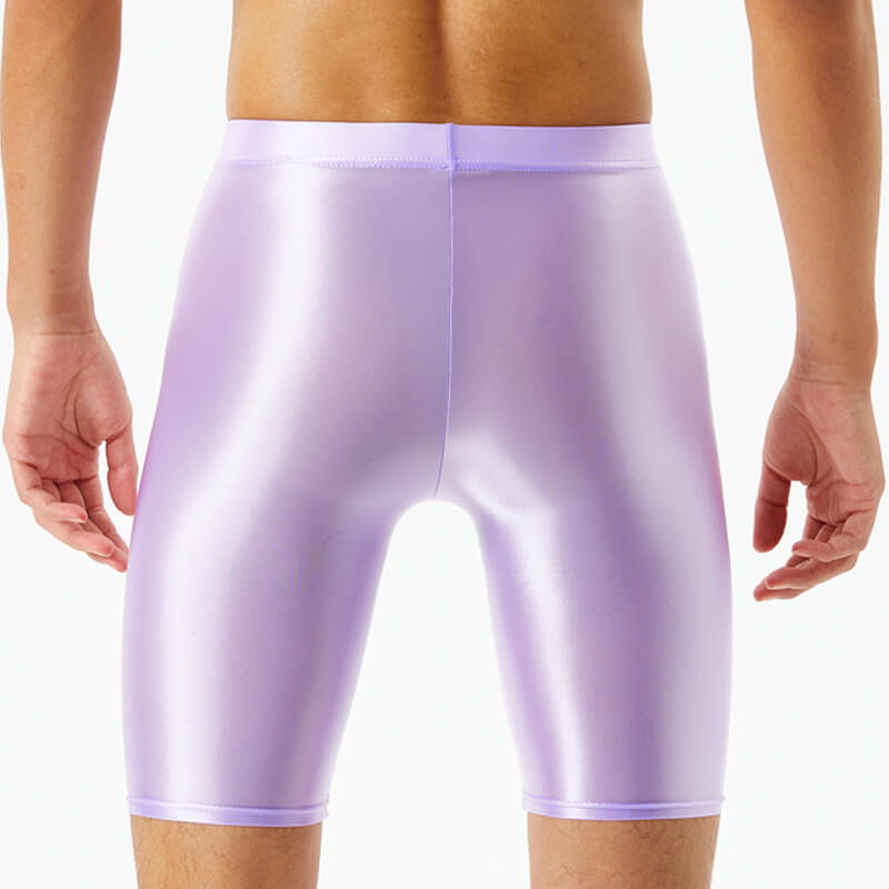 Men’s Wet Look Shiny Satin Tights Underwear Bulge Pouch Boxer Shorts Underpants