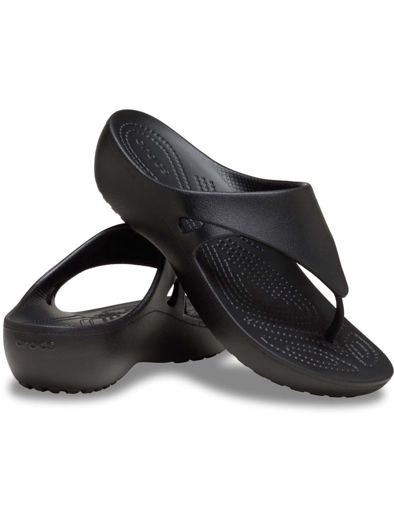 Crocs Kadee Wedge Flip Black Flip Flop Sandals. Sz 7. NWT!