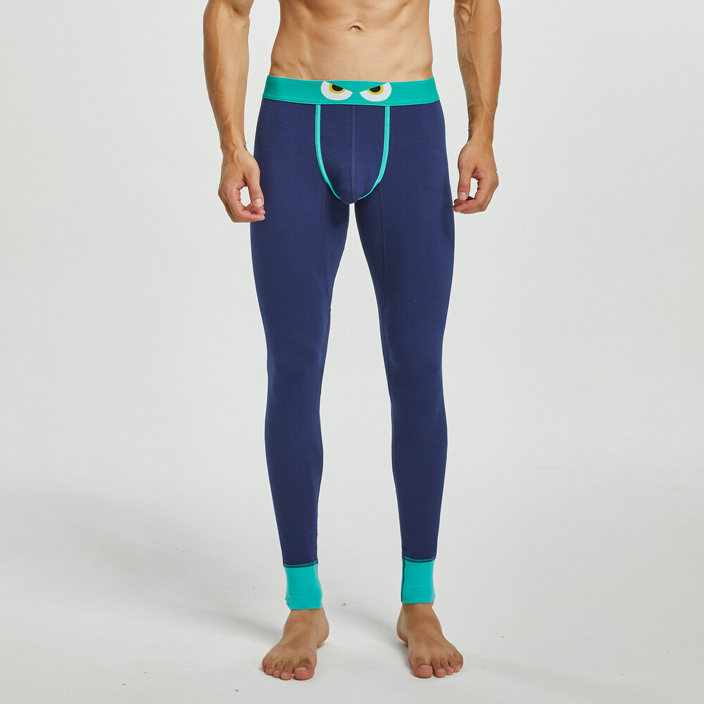 Men Thermal Long Johns U Convex Pouch Sleepwear Cotton Underwear Sexy Underpants