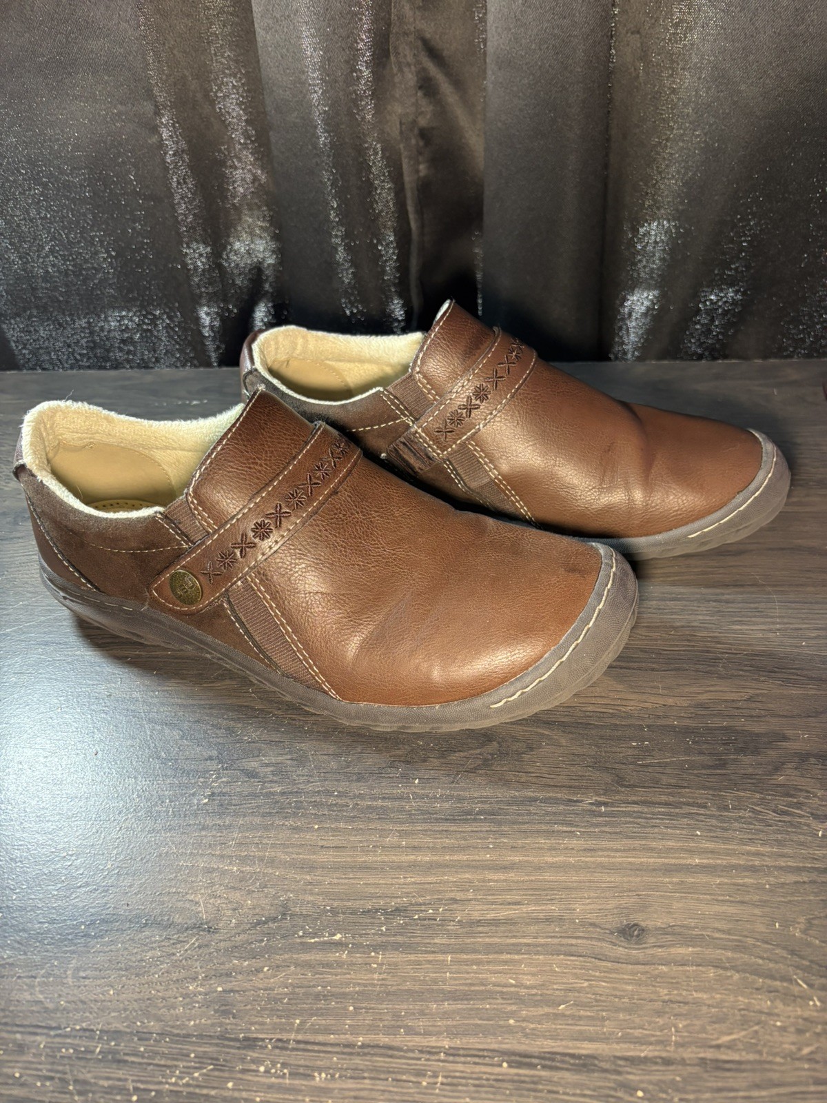 EUC JBU by JAMBU Blakely Woman’s Size 8M Brown Shoes Vegan Leather Textile