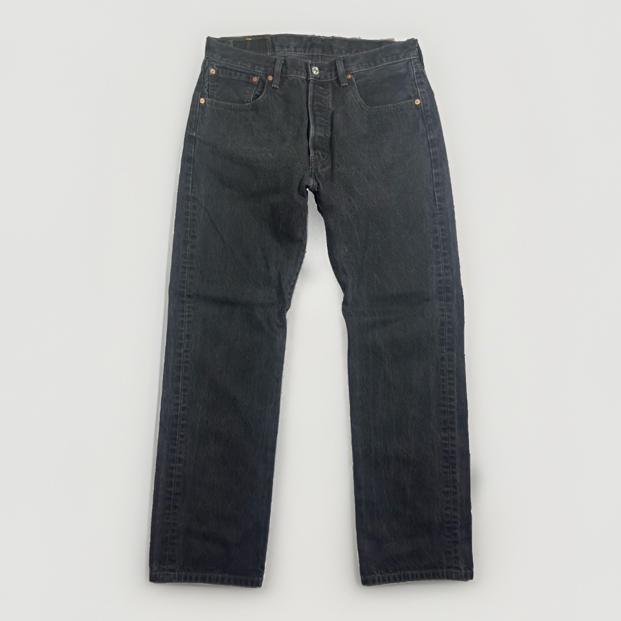 Levi’s 501 Original Fit Jeans Mens 33×32 Black Button Fly Straight Leg Cotton